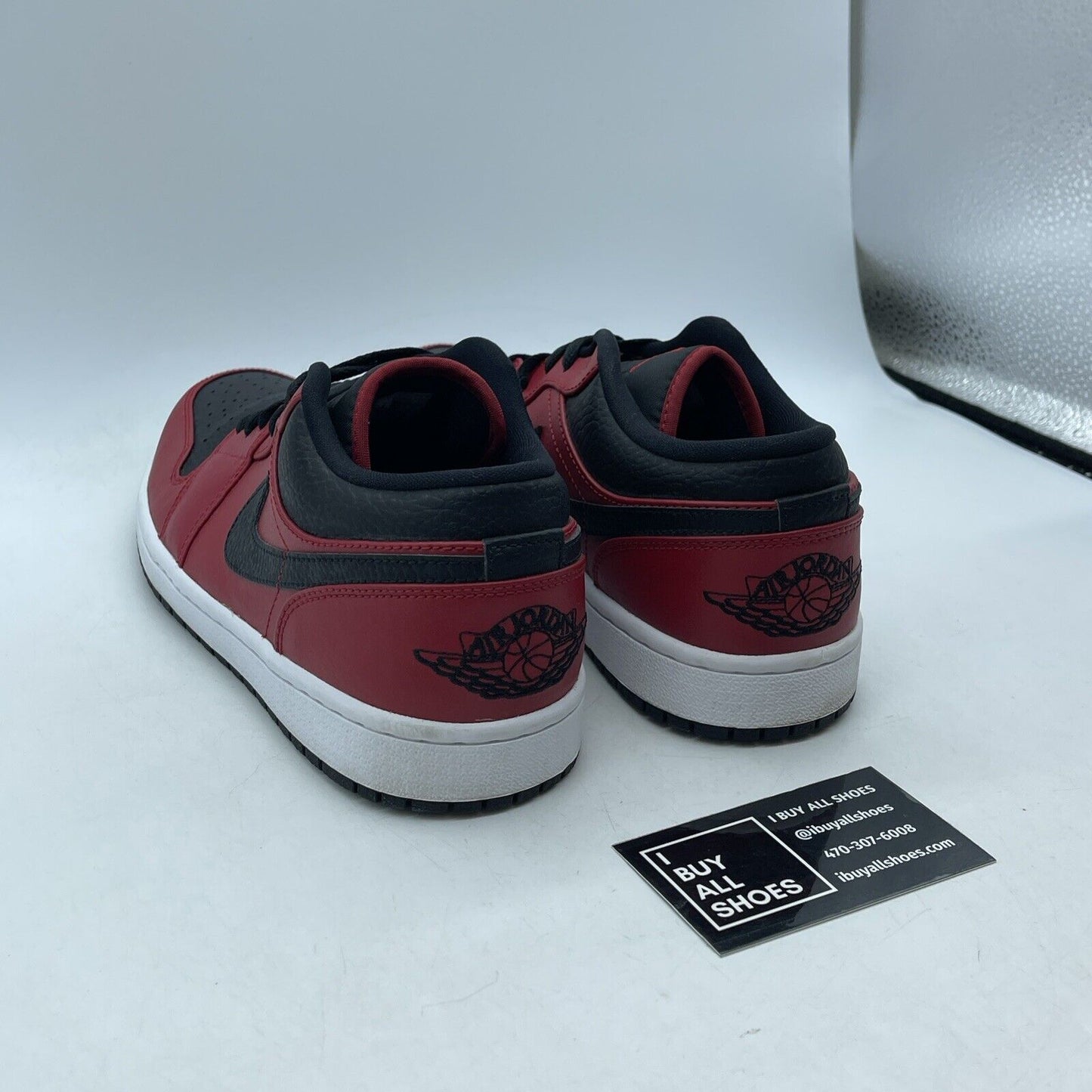 Size 8 - Air Jordan 1 Low Reverse Bred Red Black White Leather (553558-605)