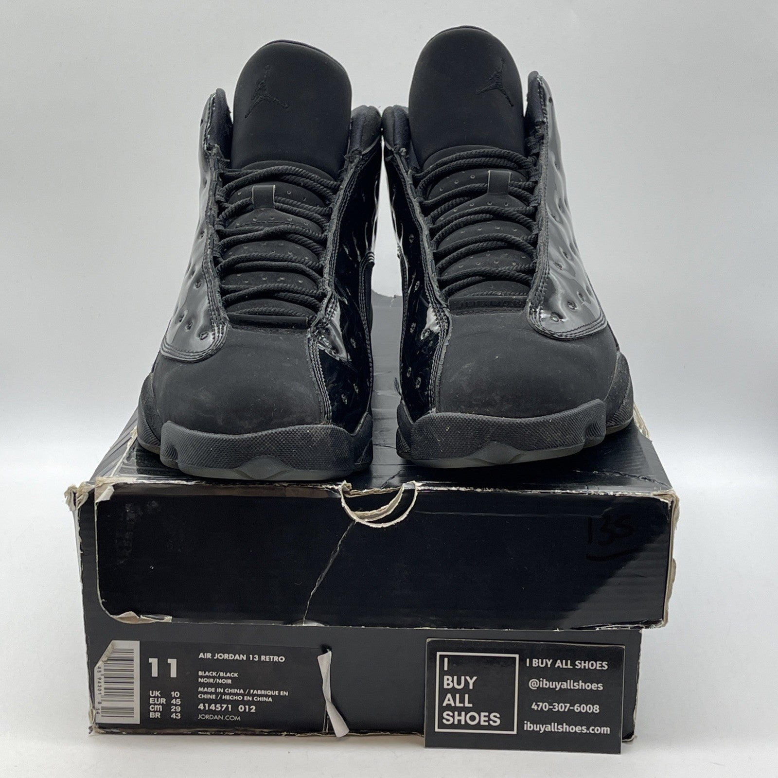 Size 11 - Air Jordan 13 Retro Cap and Gown Black Suede Leather (414571-012)