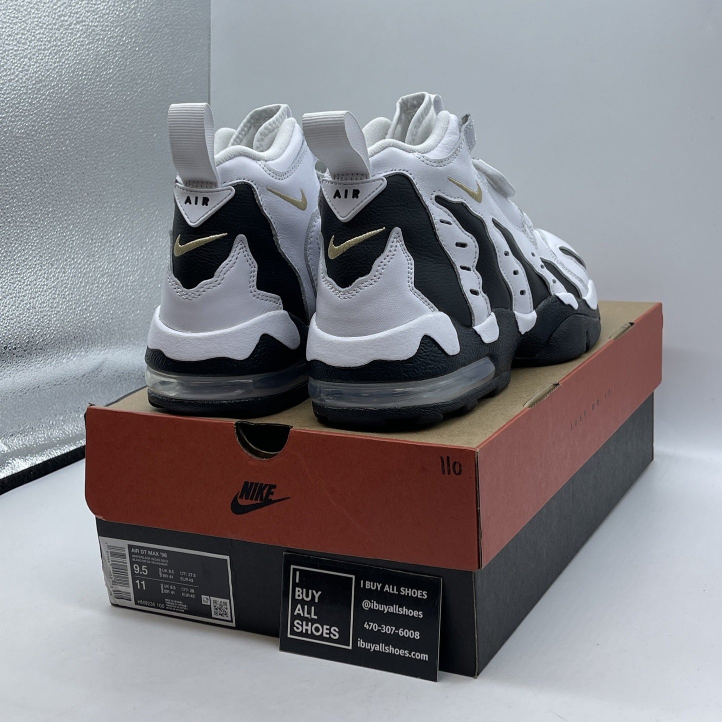 Size 9.5 - Nike Air DT Max '96 'Colorado Away' White Black Gold (HM9236-100)
