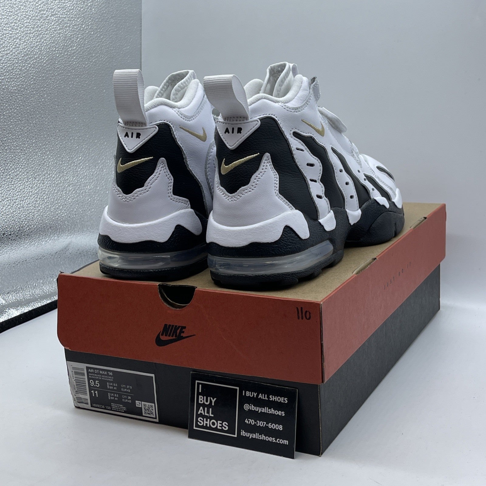 Size 9.5 - Nike Air DT Max '96 'Colorado Away' White Black Gold (HM9236-100)