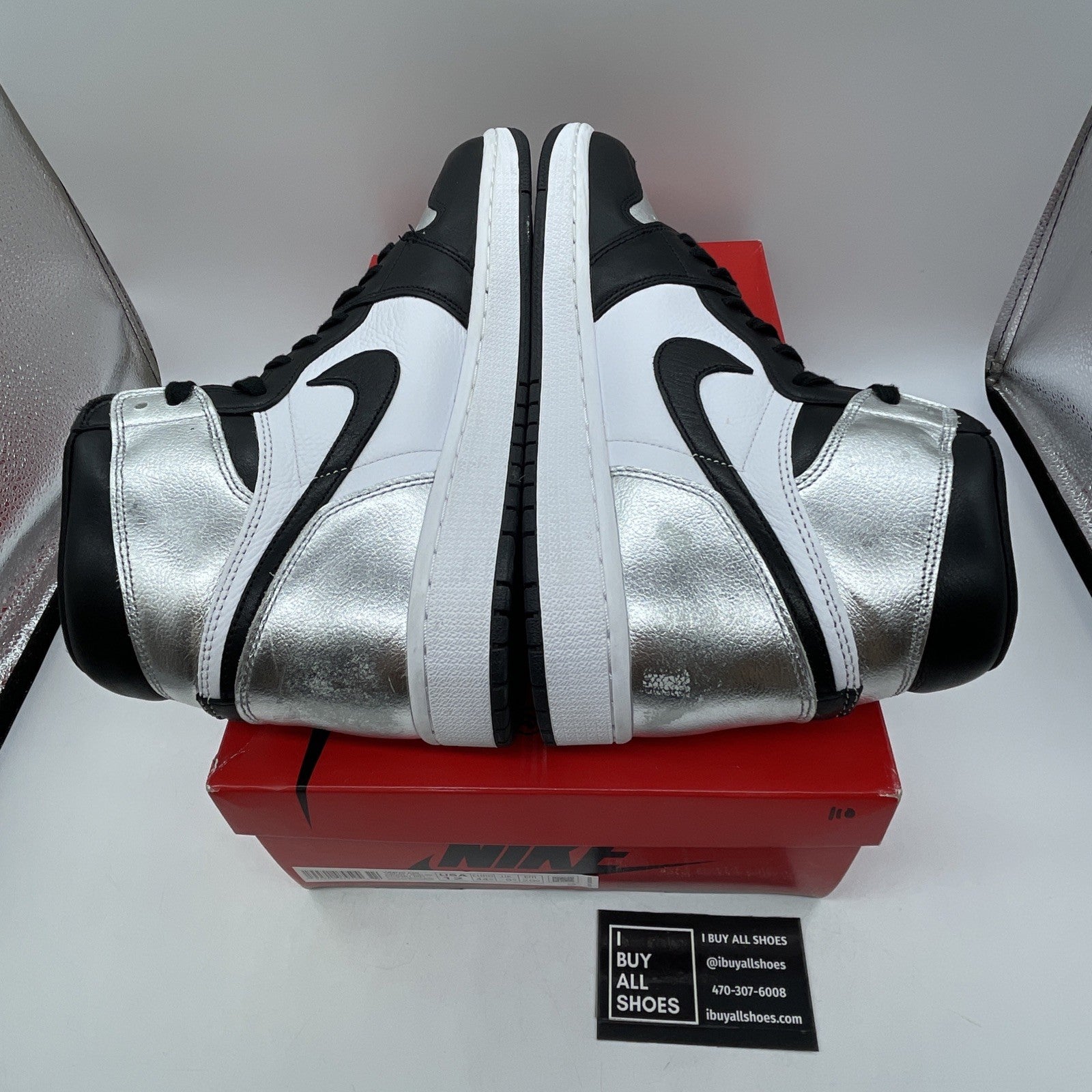 Size 12 - Air Jordan 1 High OG Metallic Silver White Leather (CD0461-001)