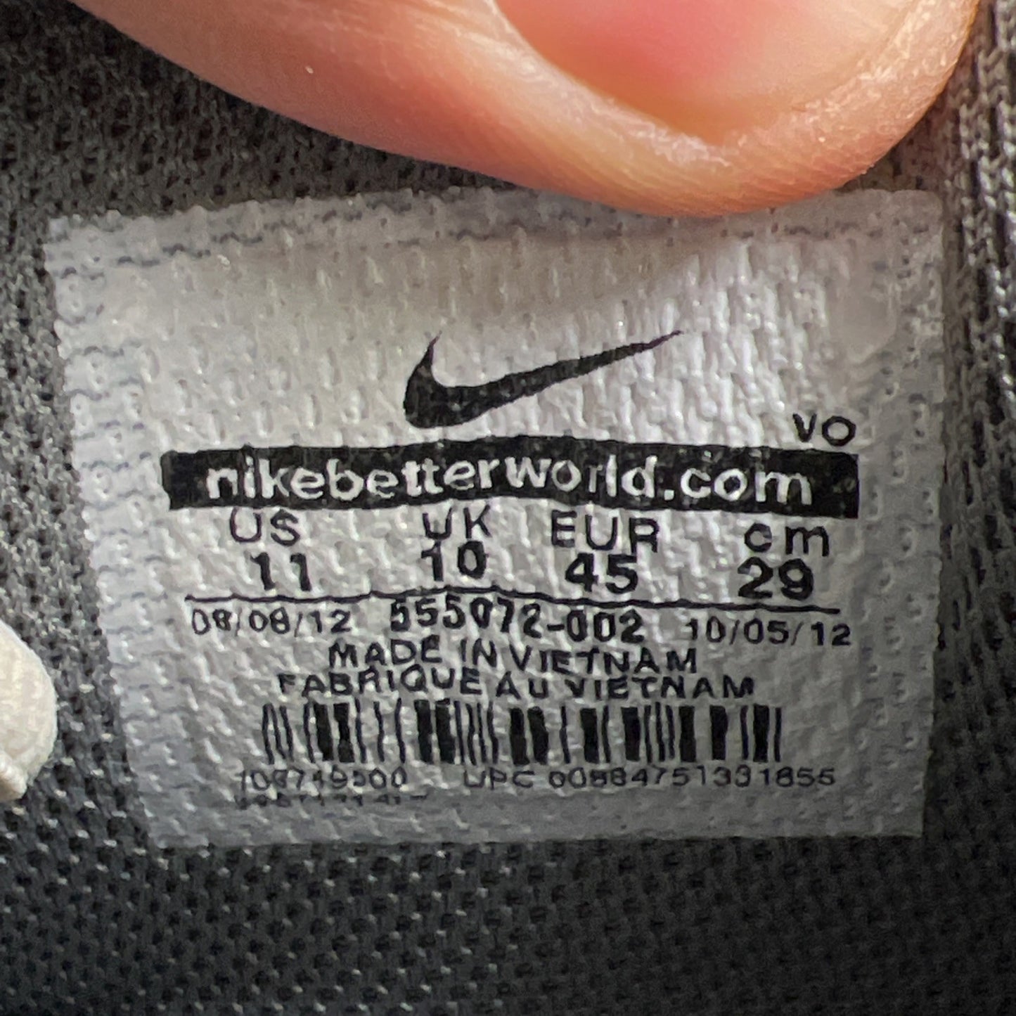 Size 11 - Nike Zoom Attero Sneakers Mens Gray & White (555072-002)