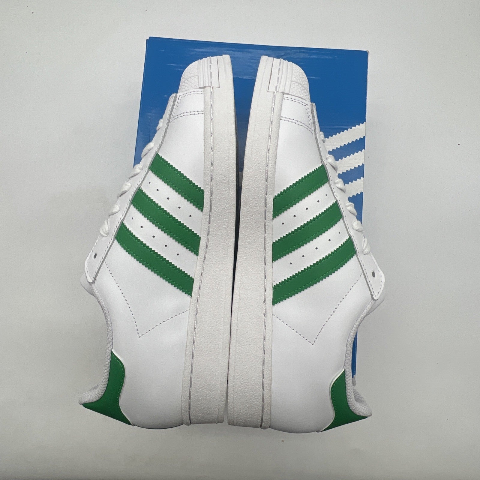 Size 10 - adidas Superstar White Green (IE9047)