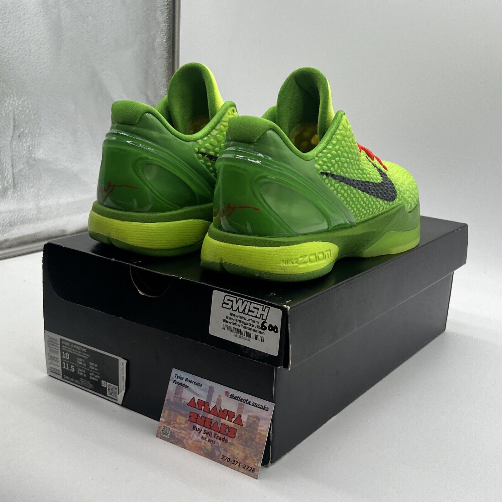 Size 10 - Nike Zoom Kobe 6 Protro Low Grinch (CW2190-300)