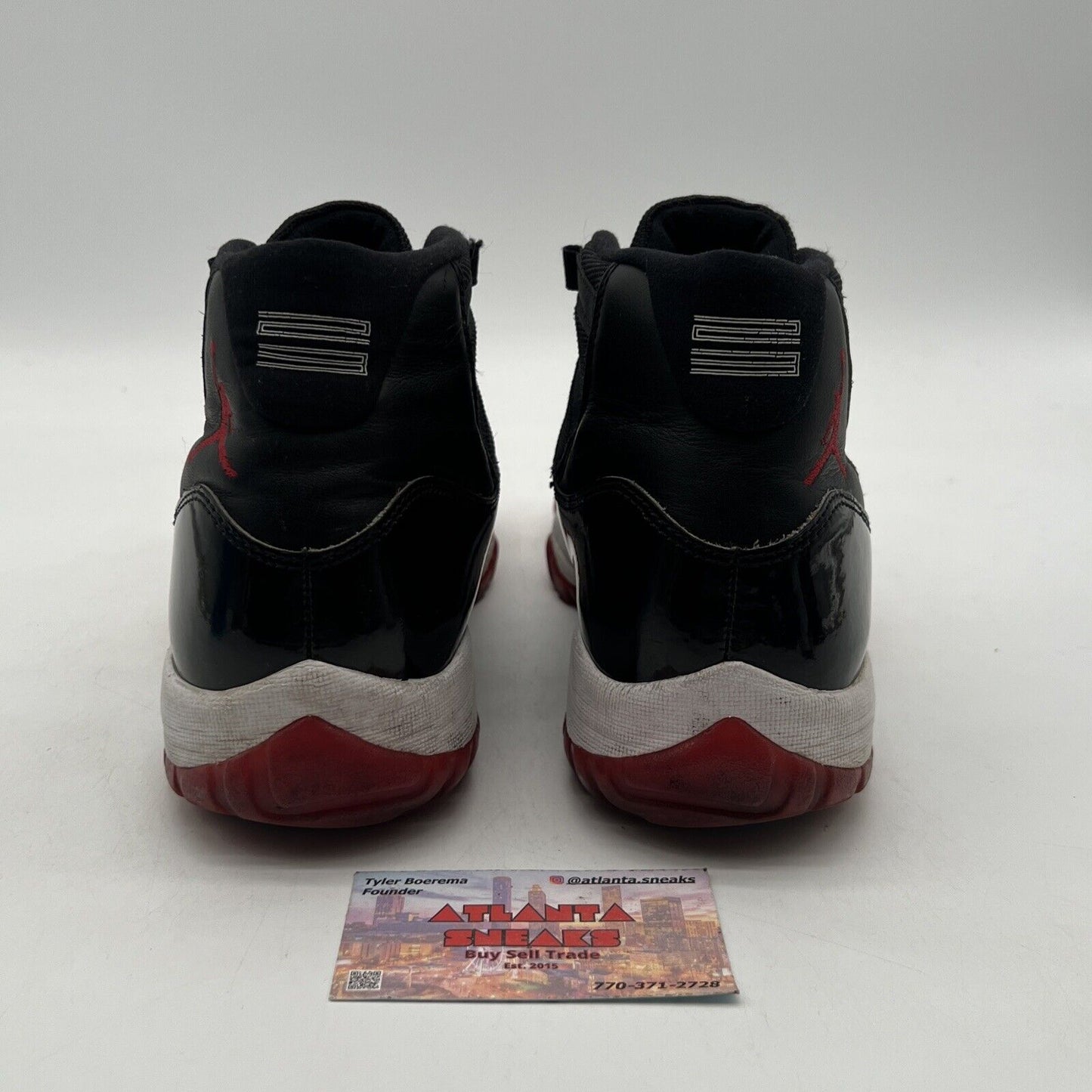 Size 9.5 - Jordan 11 Retro High Bred Black White Red Leather (378037-061)