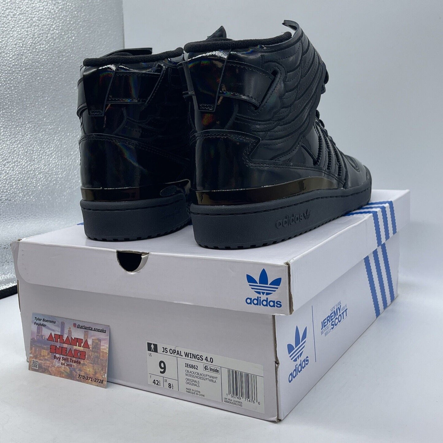 Size 9 - adidas Jeremy Scott x Forum Wings 4.0 Black Opal Leather (IE6862)