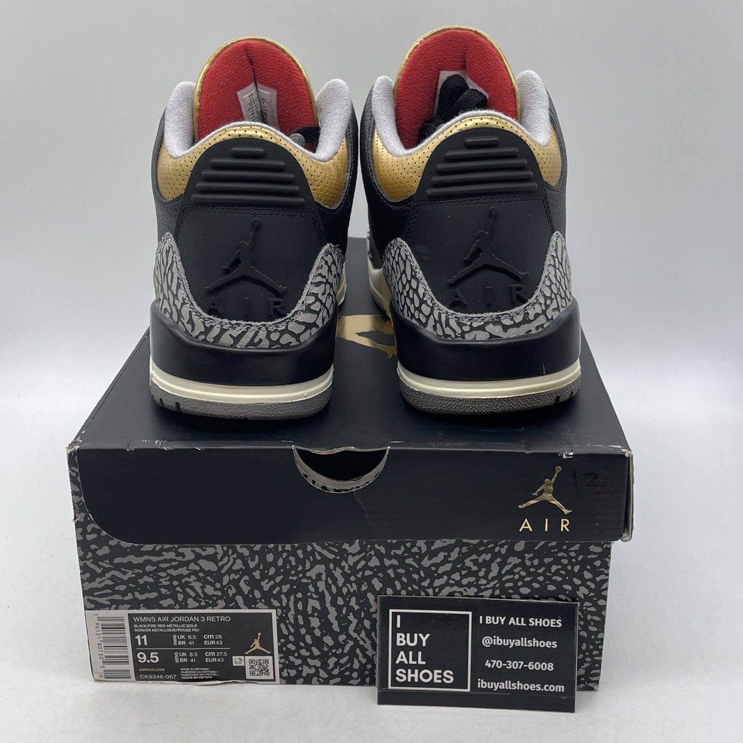 Size 11W - Air Jordan 3 Retro Mid Black Gold (CK9246-067)