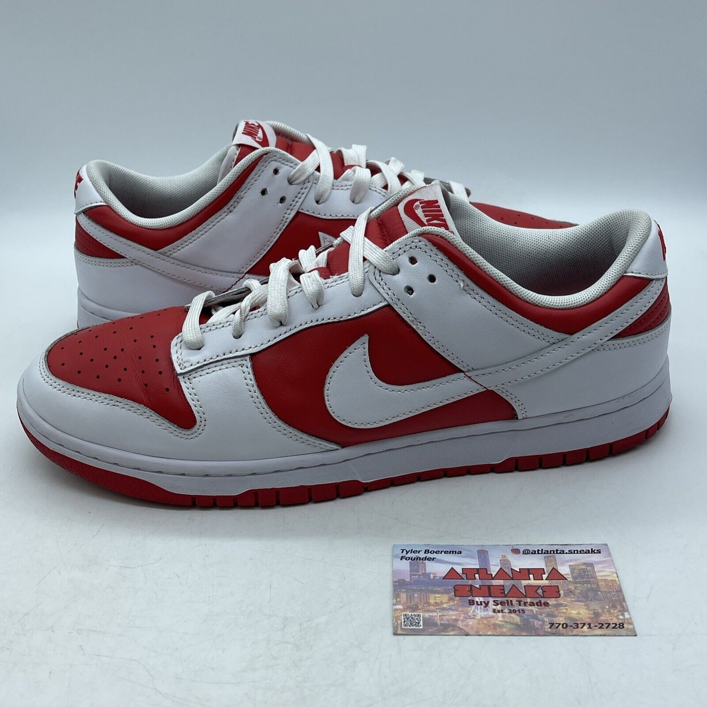 Size 12 - Nike Dunk Low Championship Red White Red Leather (DD1391-600)