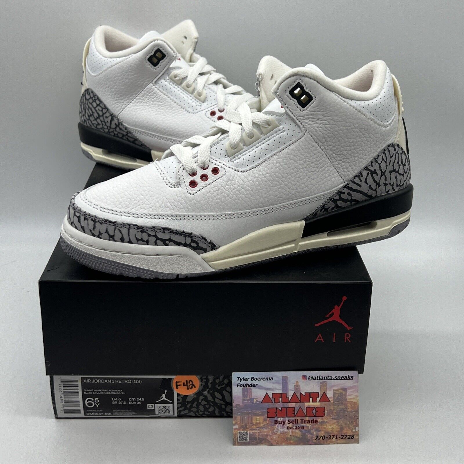 Size 6.5 - Jordan 3 Retro Mid White Cement Reimagined Brand New Og All