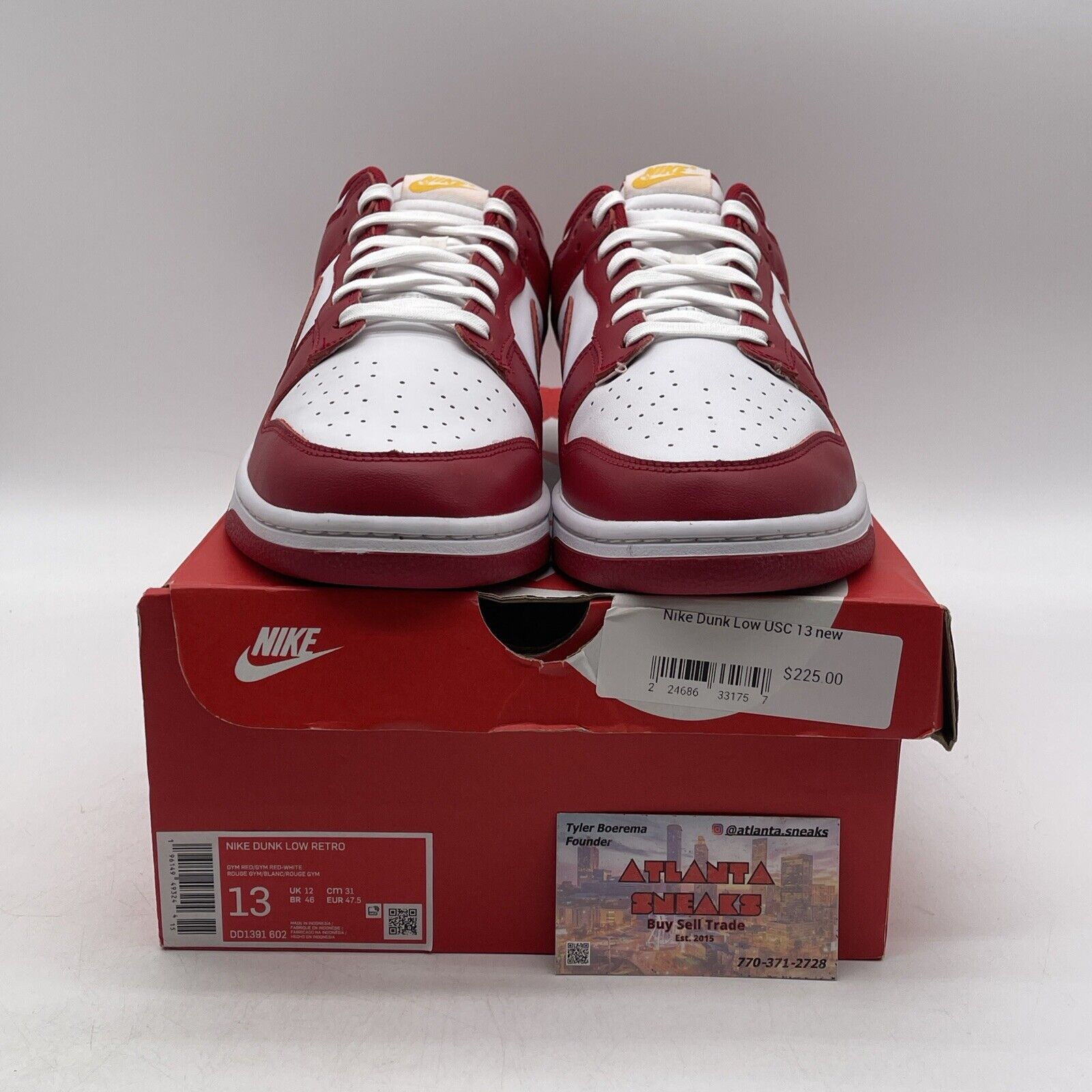 Size 13 - Nike Dunk Low Gym Red White Yellow Leather (DD1391-602)