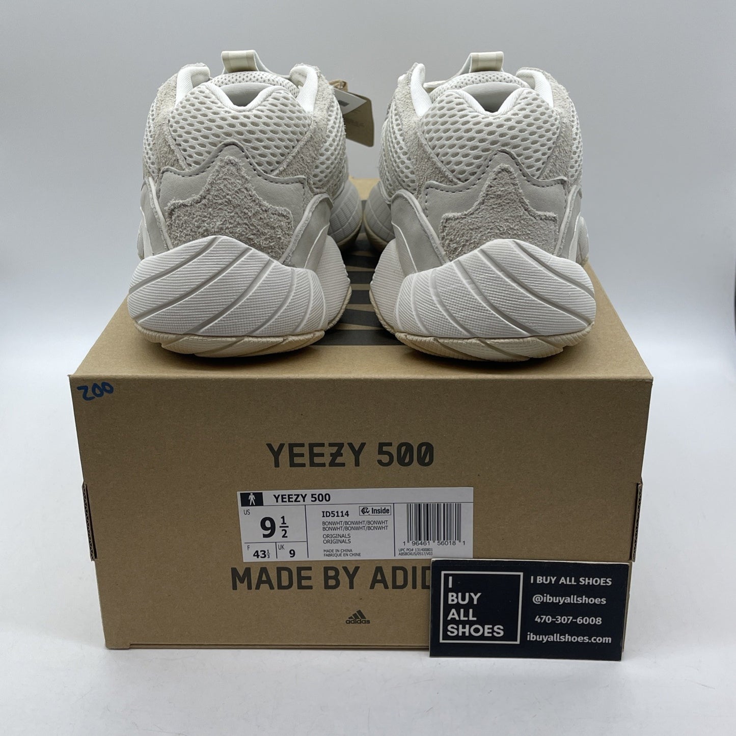 Size 9.5 - Original Adidas Yeezy 500 'bone white' Grey Suede (ID5114)