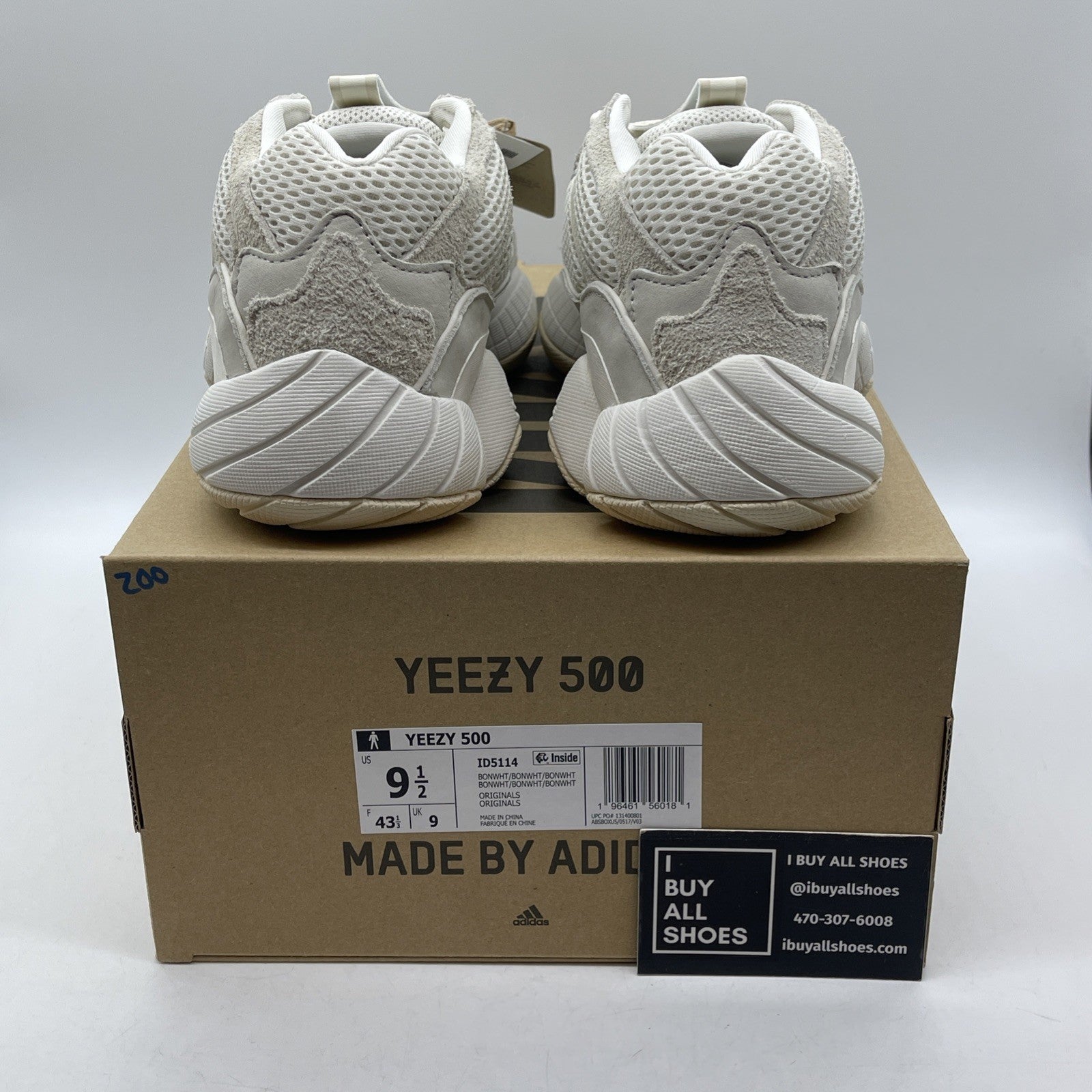 Size 9.5 - Original Adidas Yeezy 500 'bone white' Grey Suede (ID5114)