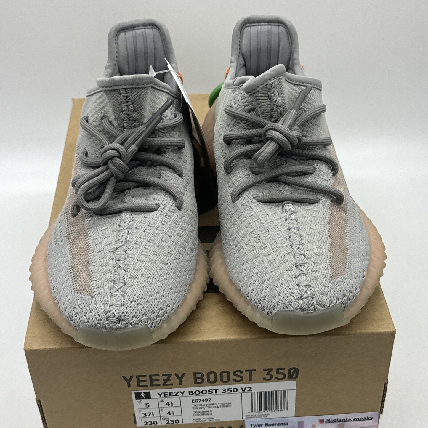 Size 5 - adidas Yeezy Boost 350 V2 True Form Orange Grey Boost Kanye Icy Cream