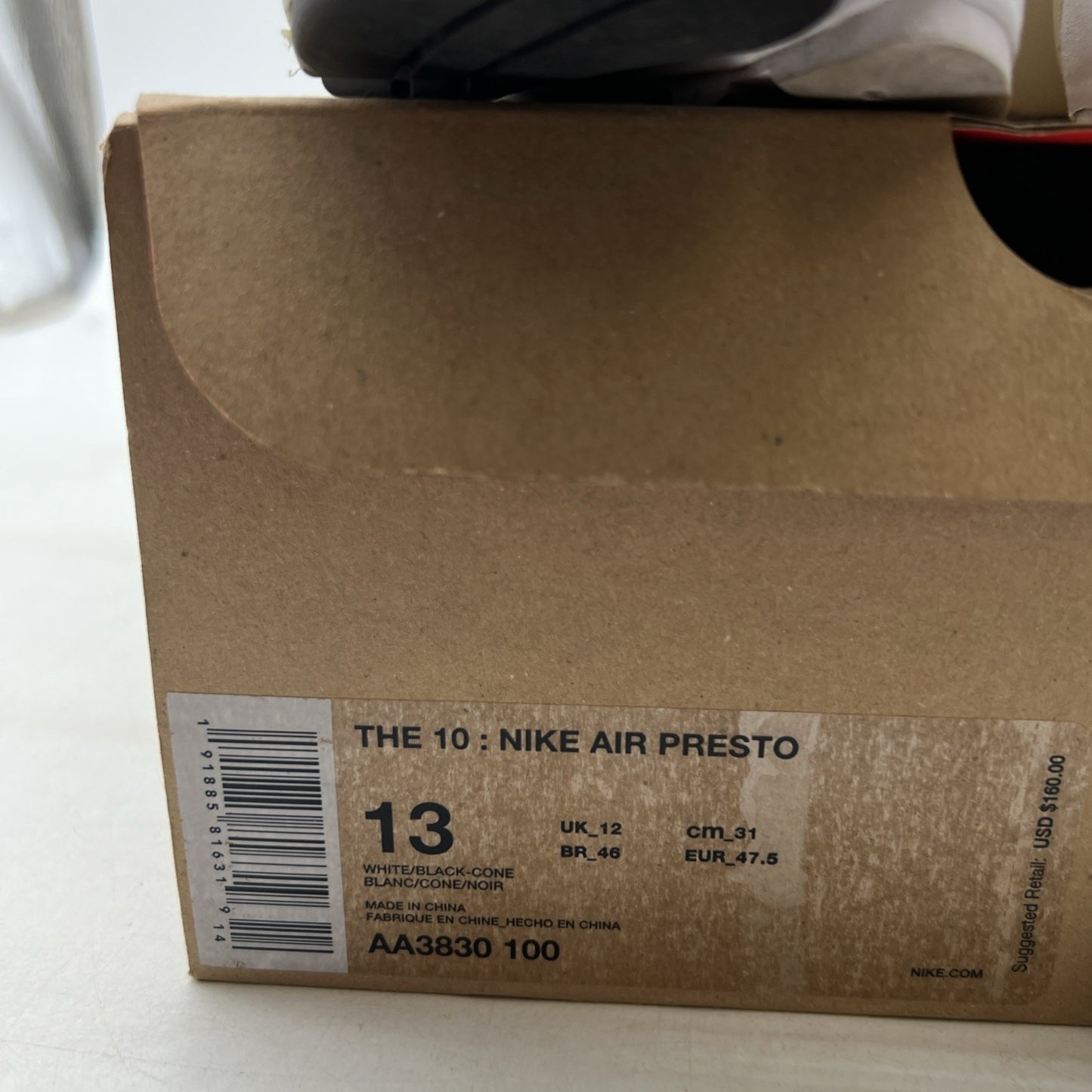 Size 13 - Nike Air Presto x Off-White White 2018 (AA3830-100)