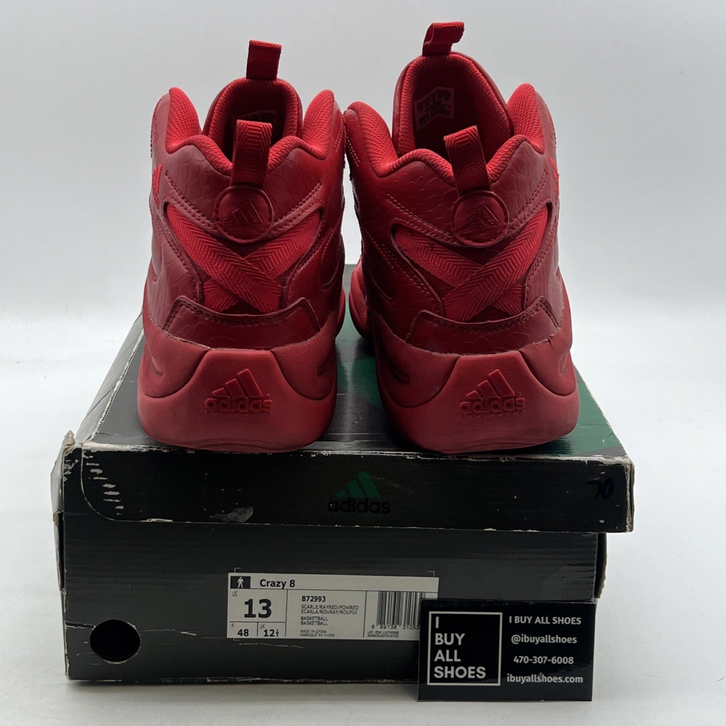 Size 13 - Adidas Crazy 8 Scarlet Red (B72993)