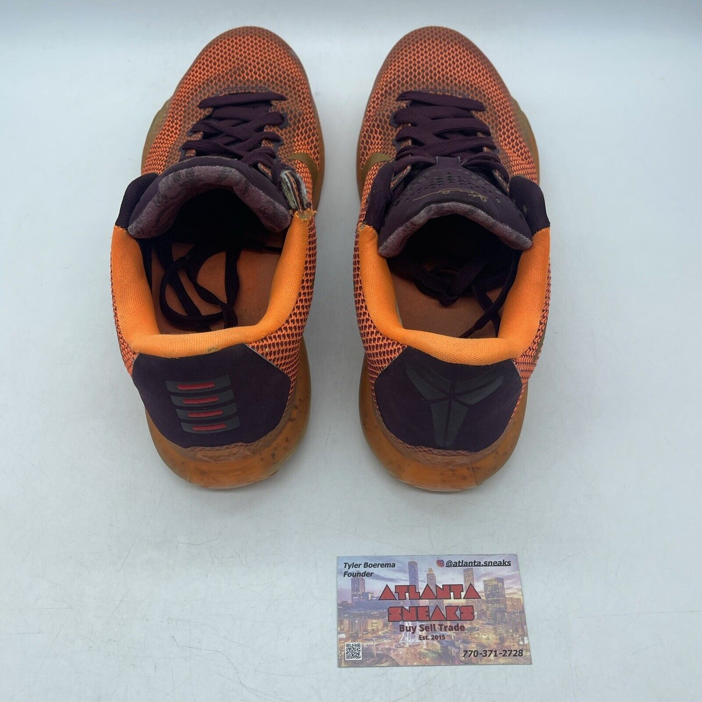 Size 9 - Nike Kobe 10 Silk - 705317-676 Orange Maroon (705317-676)