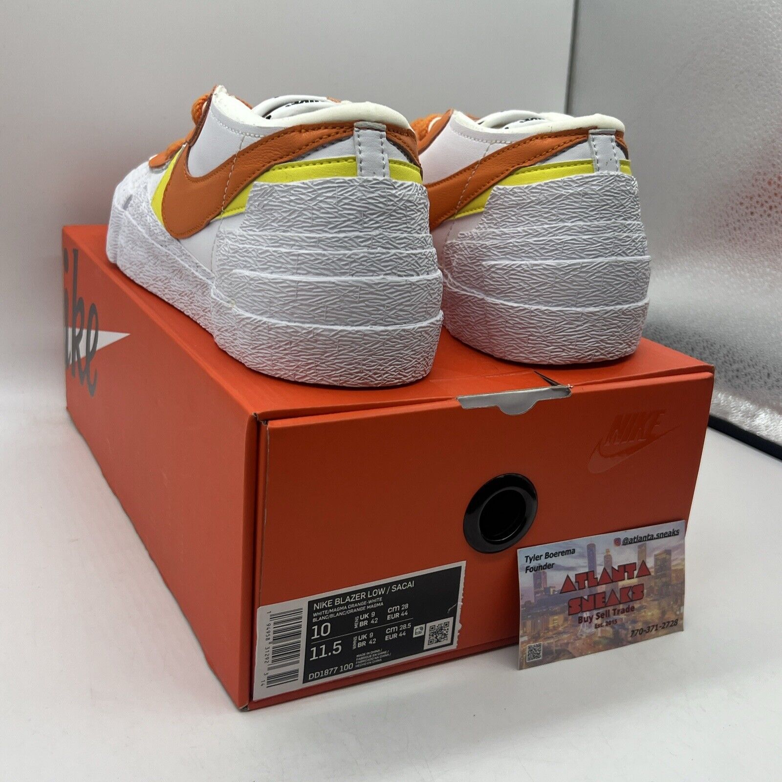 Size 10 - Nike Blazer Low x Sacai Magma Orange Brand New Og All