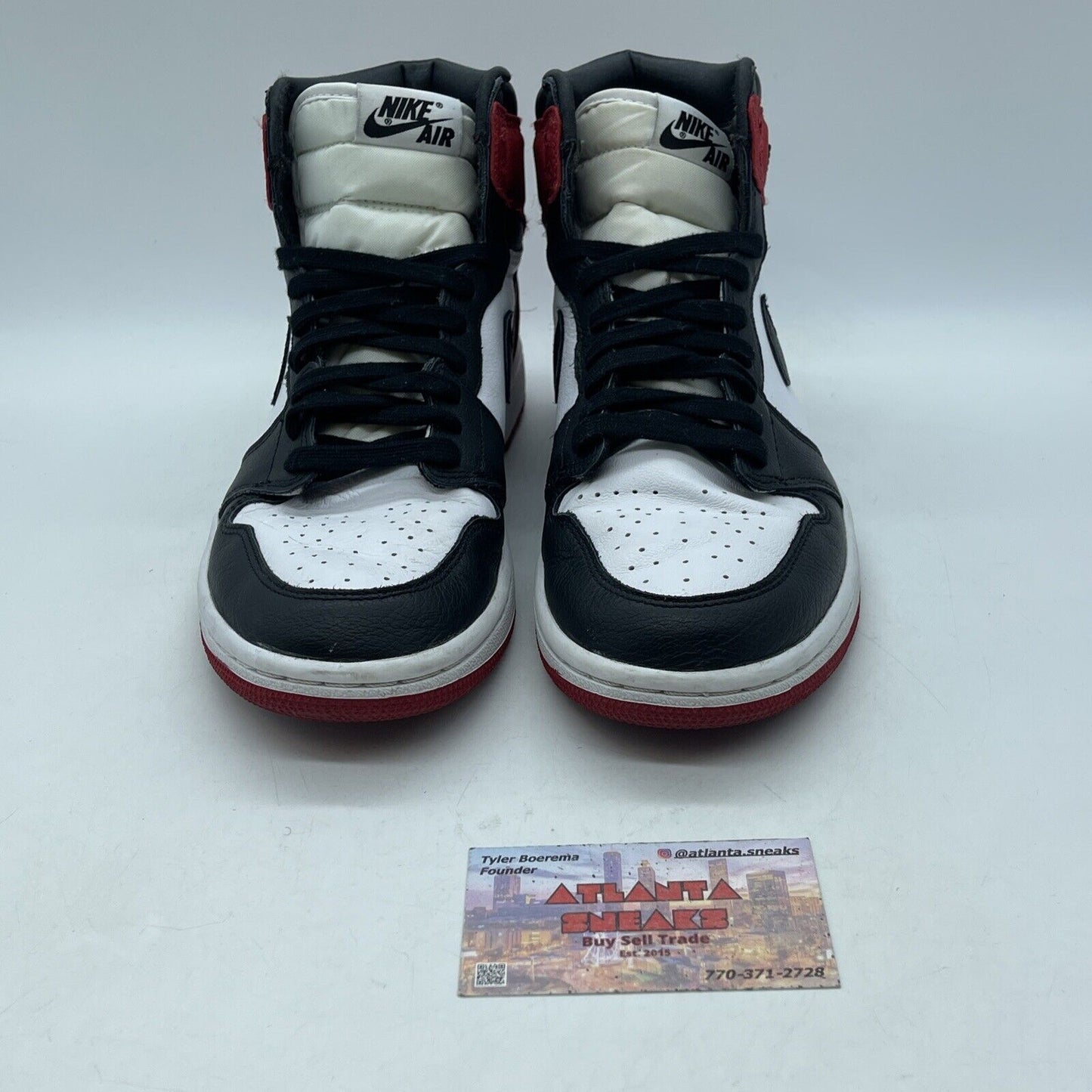 Size 9W - Air Jordan 1 Retro High Satin Black Toe Leather Red Suede (CD0461-016)