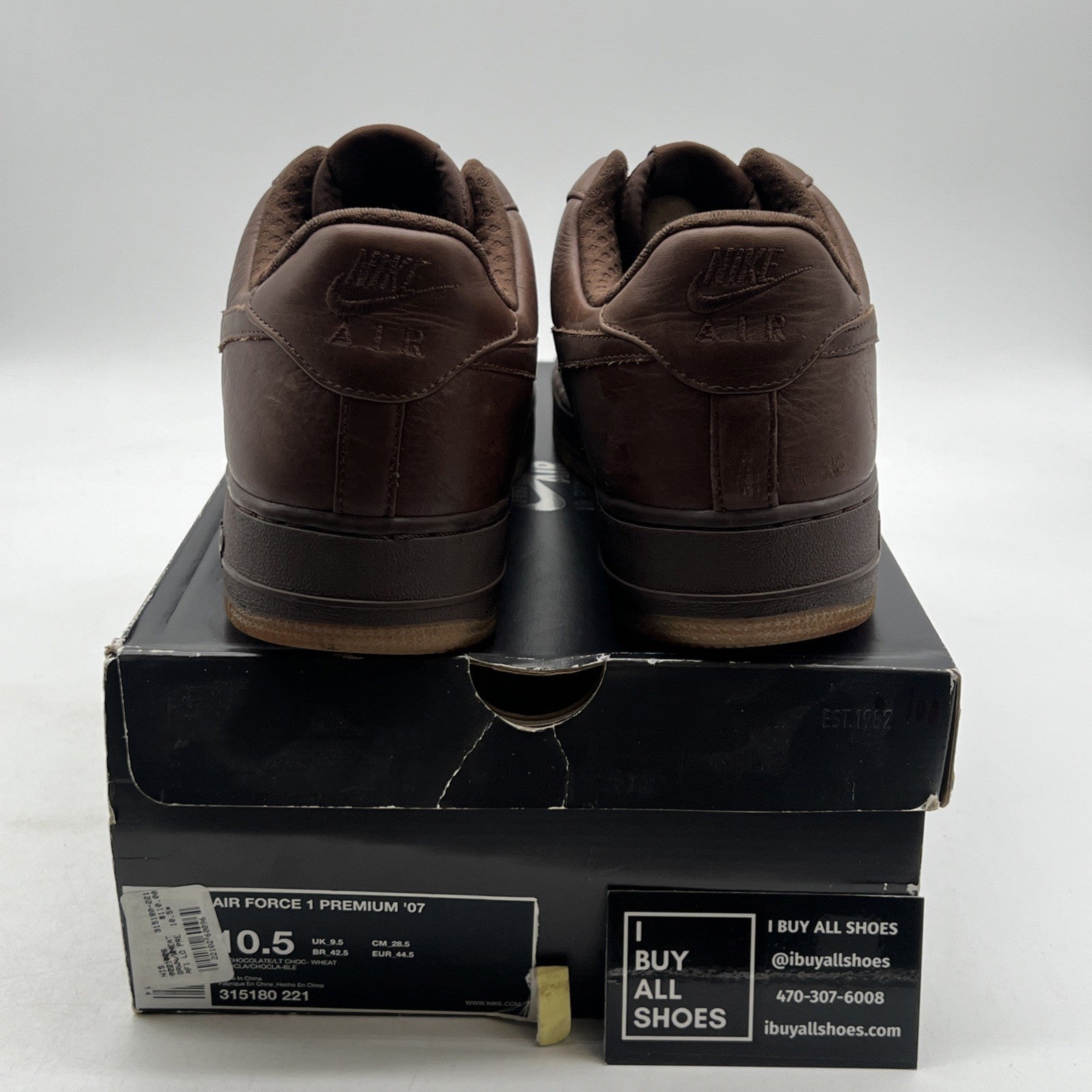 Size 10.5 - Nike Air Force 1 Premium 07 Brown (315180-221)