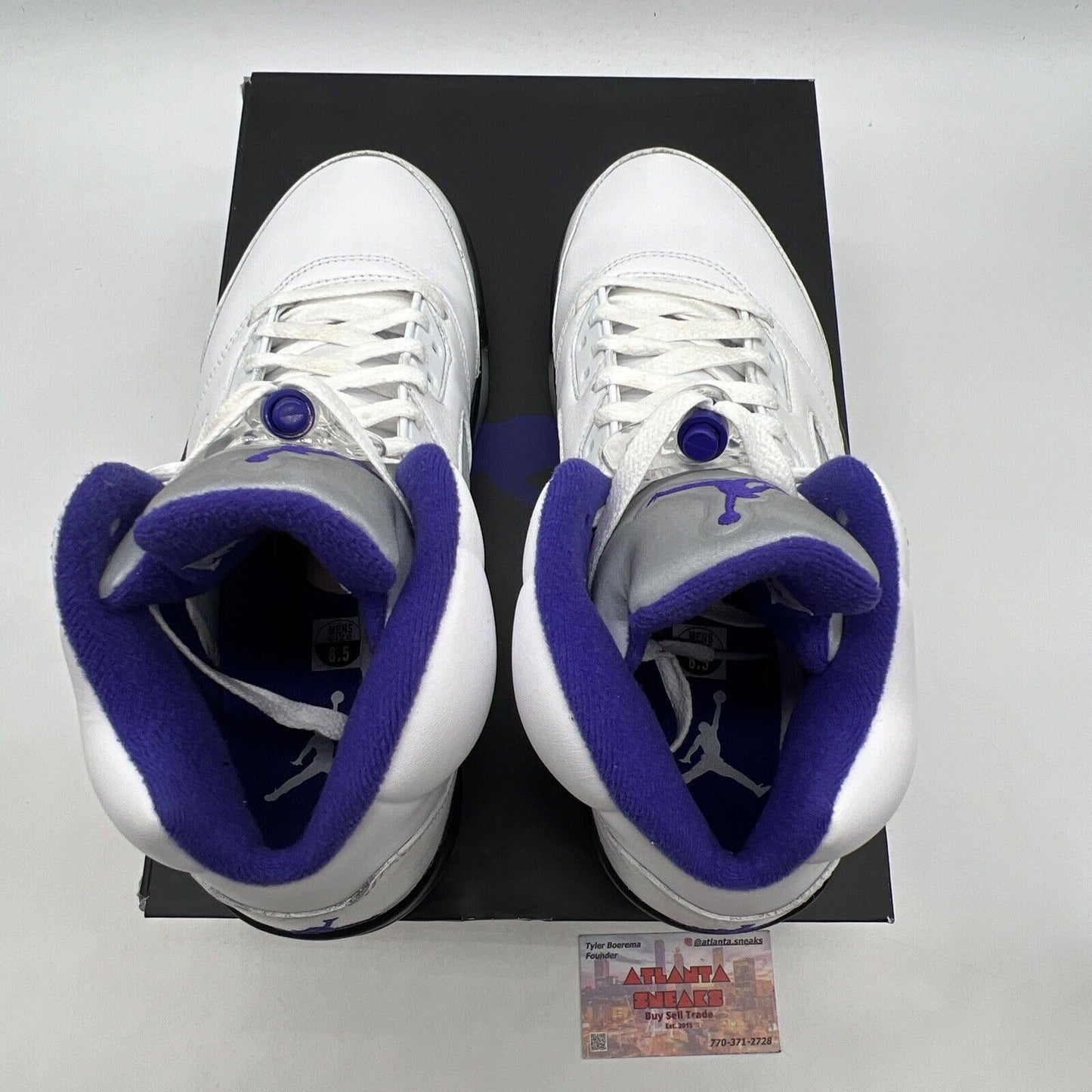 Size 8.5 - Jordan 5 Concord 2022 Black White Purple Leather (DD0587-141)