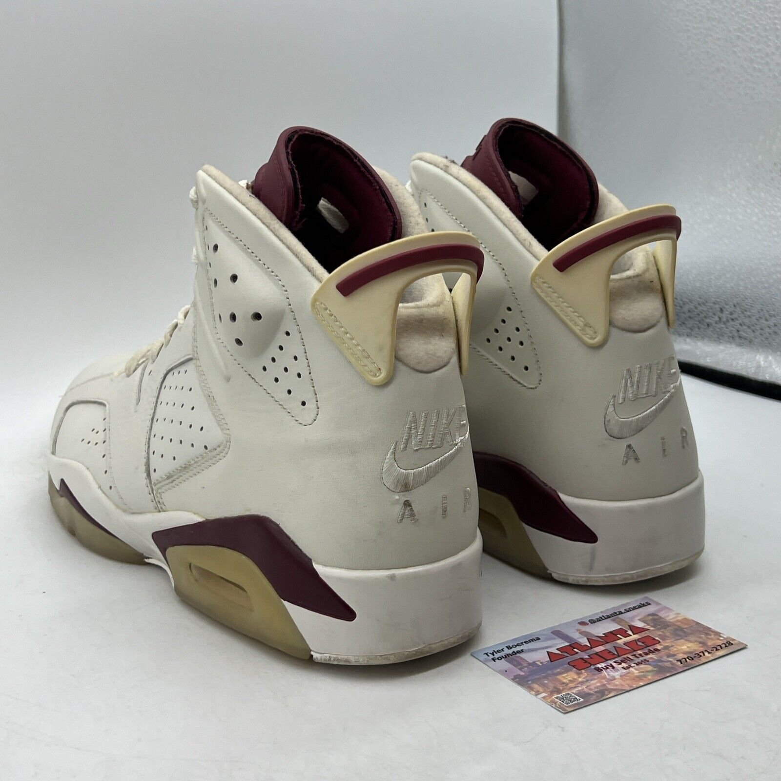 Size 12 - Air Jordan 6 Retro 2015 Maroon White Leather (384664-116)