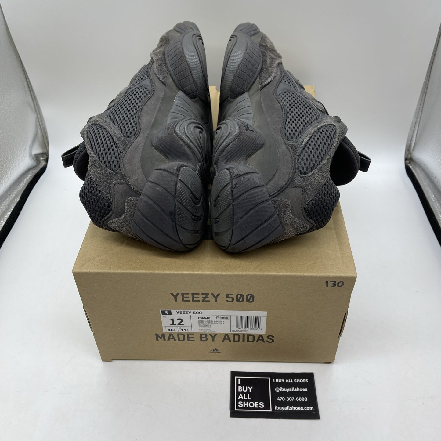 Size 12 - adidas Yeezy 500 Low Utility Black Suede Leather (F36640)