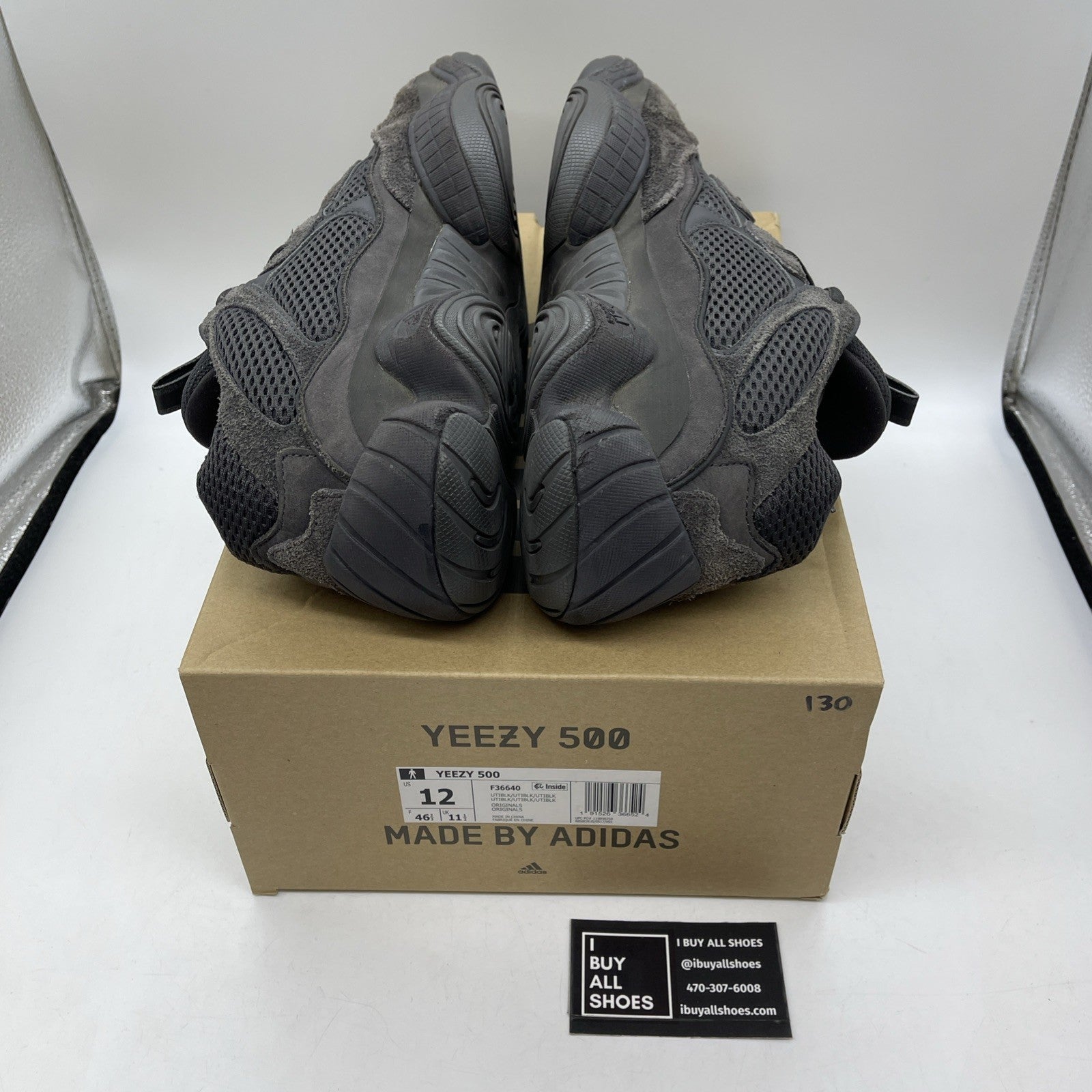 Size 12 - adidas Yeezy 500 Low Utility Black Suede Leather (F36640)