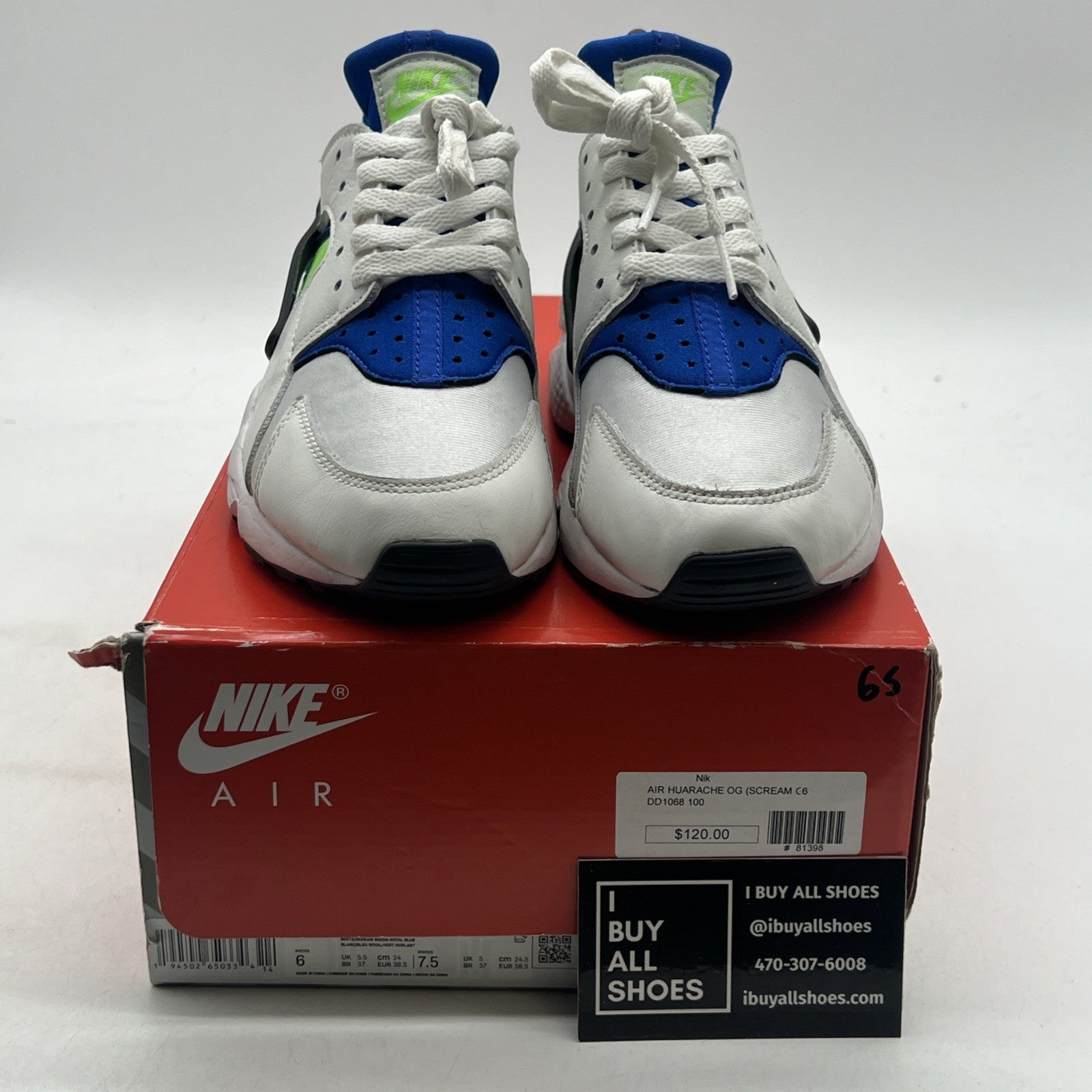 Size 6 - Nike Air Huarache 2021 Scream Green (DD1068-100)