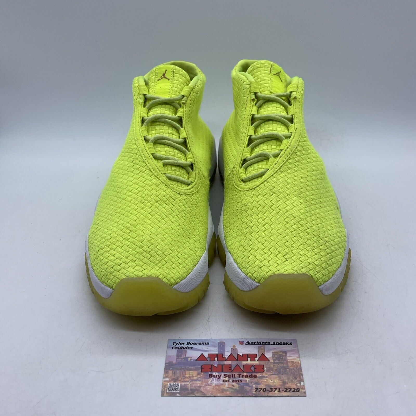 Size 9.5 - Air Jordan Future Volt Neon Yellow Suede White (656503-720)
