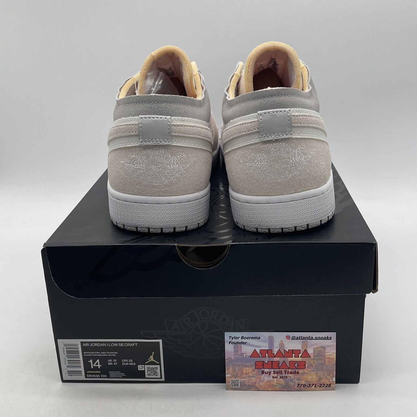 Size 14 - Air Jordan 1 SE Craft Low Inside Out Grey Suede Leather (DN1635-100)
