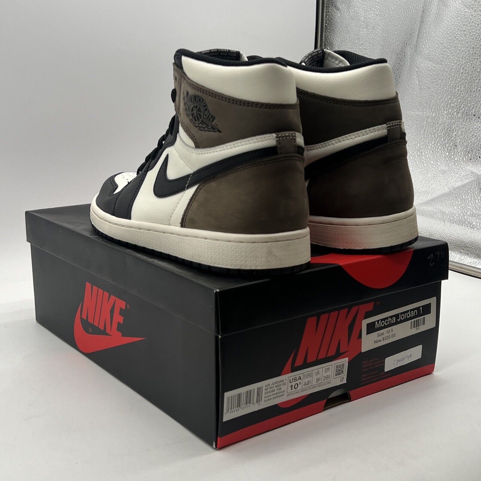 Size 10.5 - Air Jordan 1 Retro OG High Dark Mocha (555088-105)