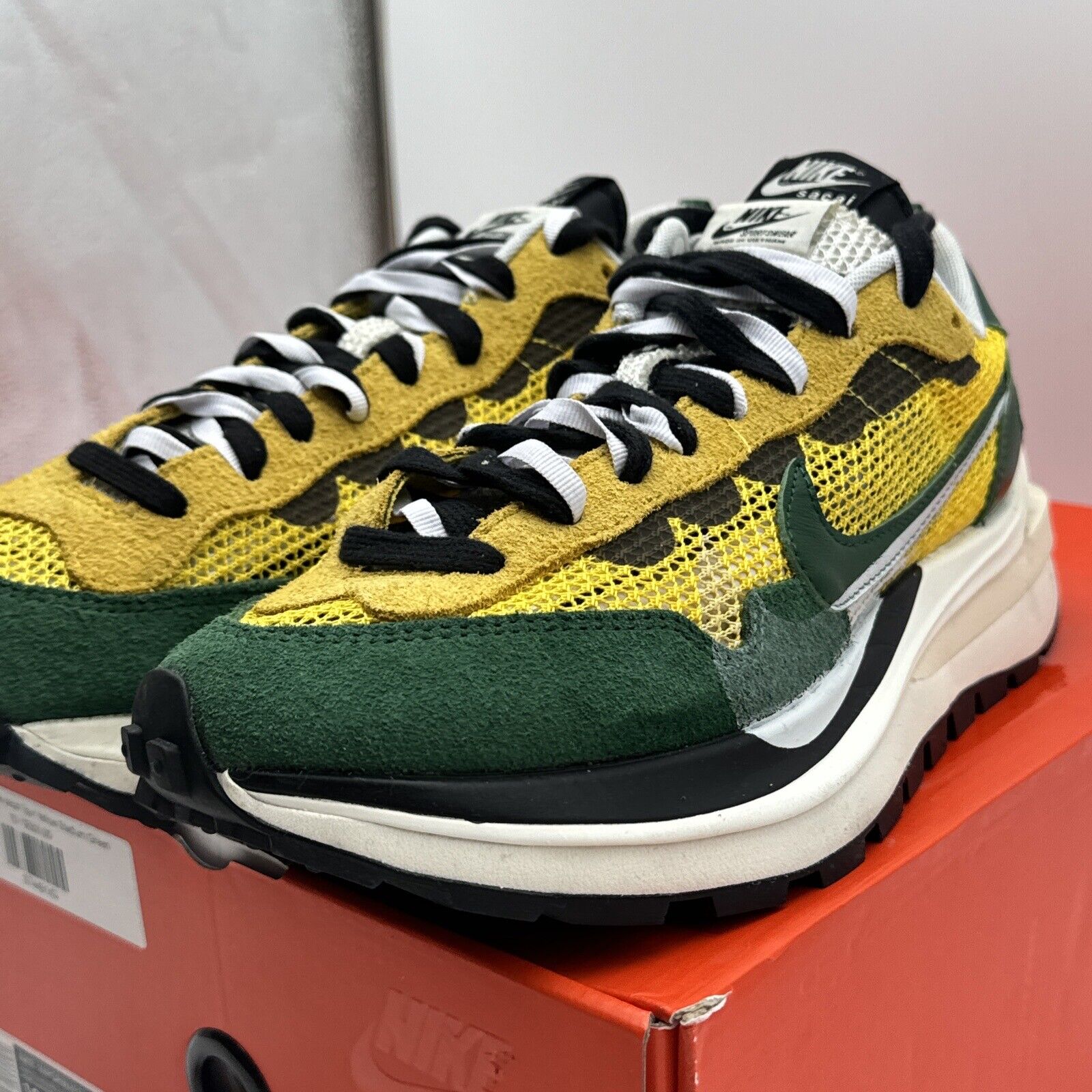 Size 10 - Nike VaporWaffle Sacai Tour Yellow Green OG All Black Breathable Suede