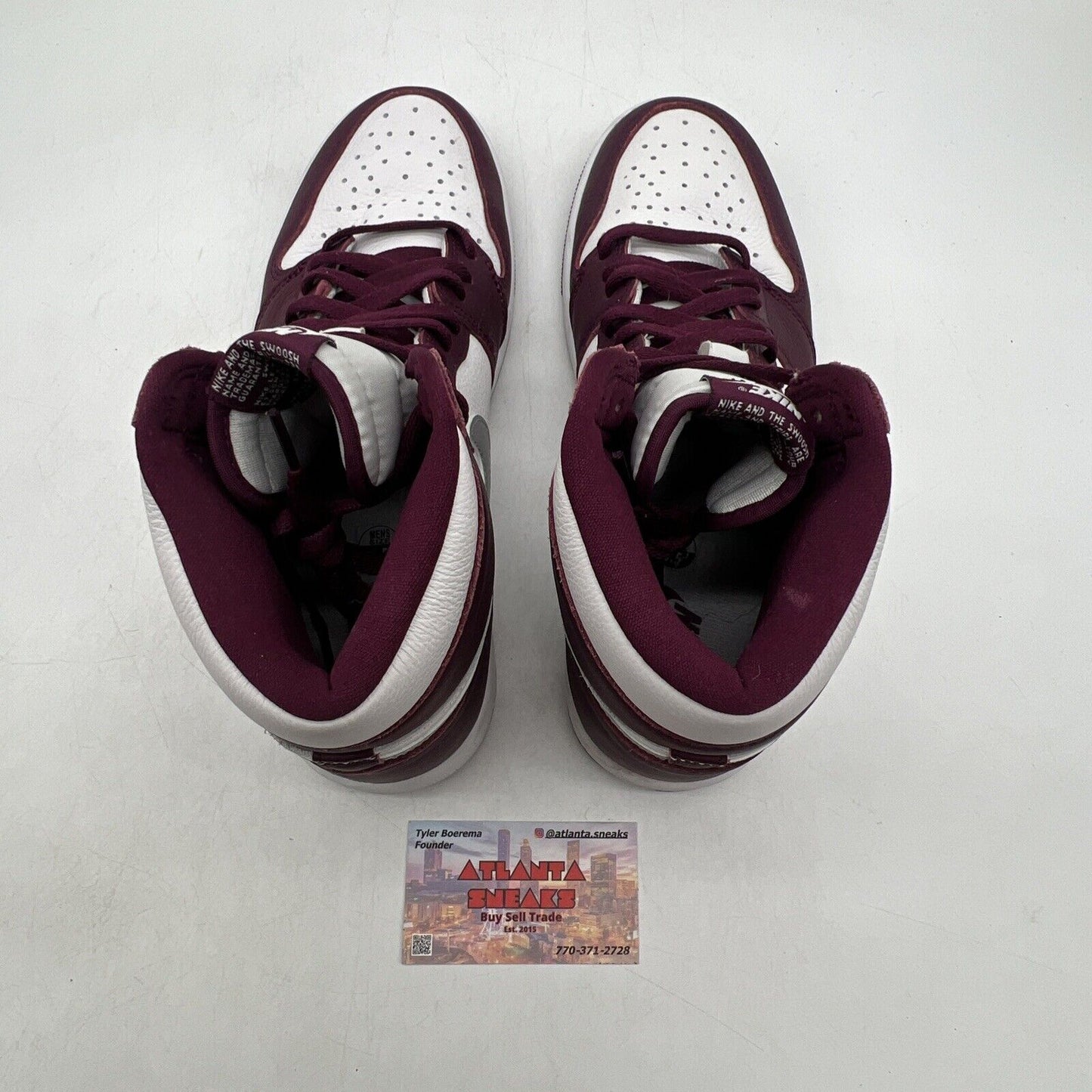 Size 9.5 - Jordan 1 Retro High OG Bordeaux White Silver Leather (555088-611)