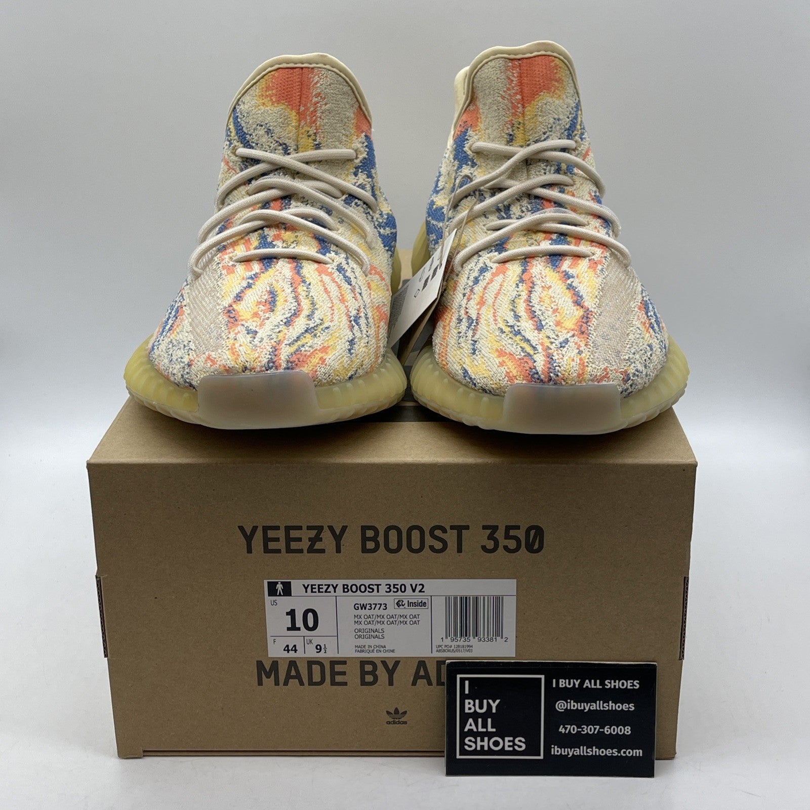 Size 10 - adidas Yeezy Boost 350 V2 Low MX Oat Blue Orange Suede (GW3773)