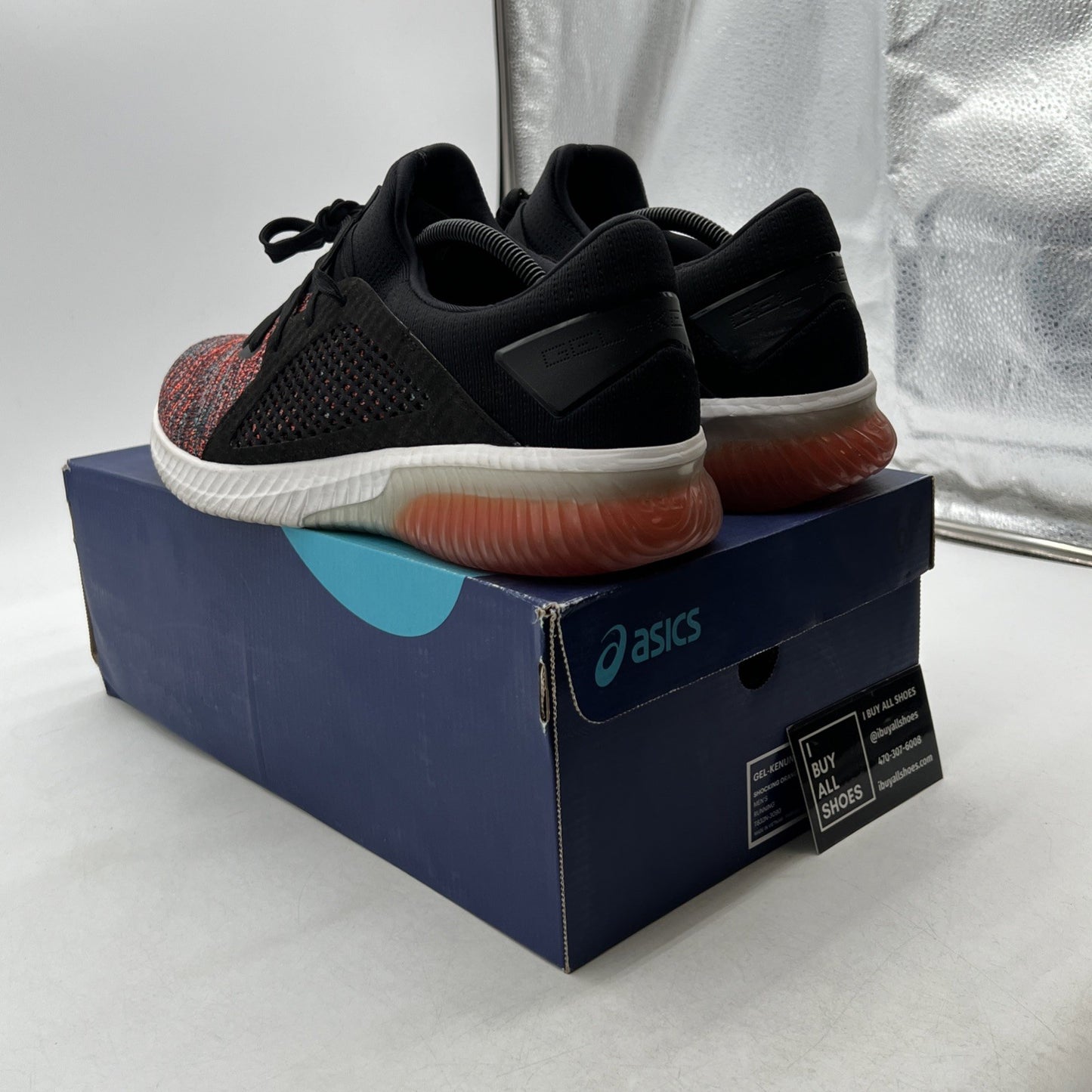 Size 11.5 - Asics Gel Kenun Knit Black Multi-Color (T832N-3090)