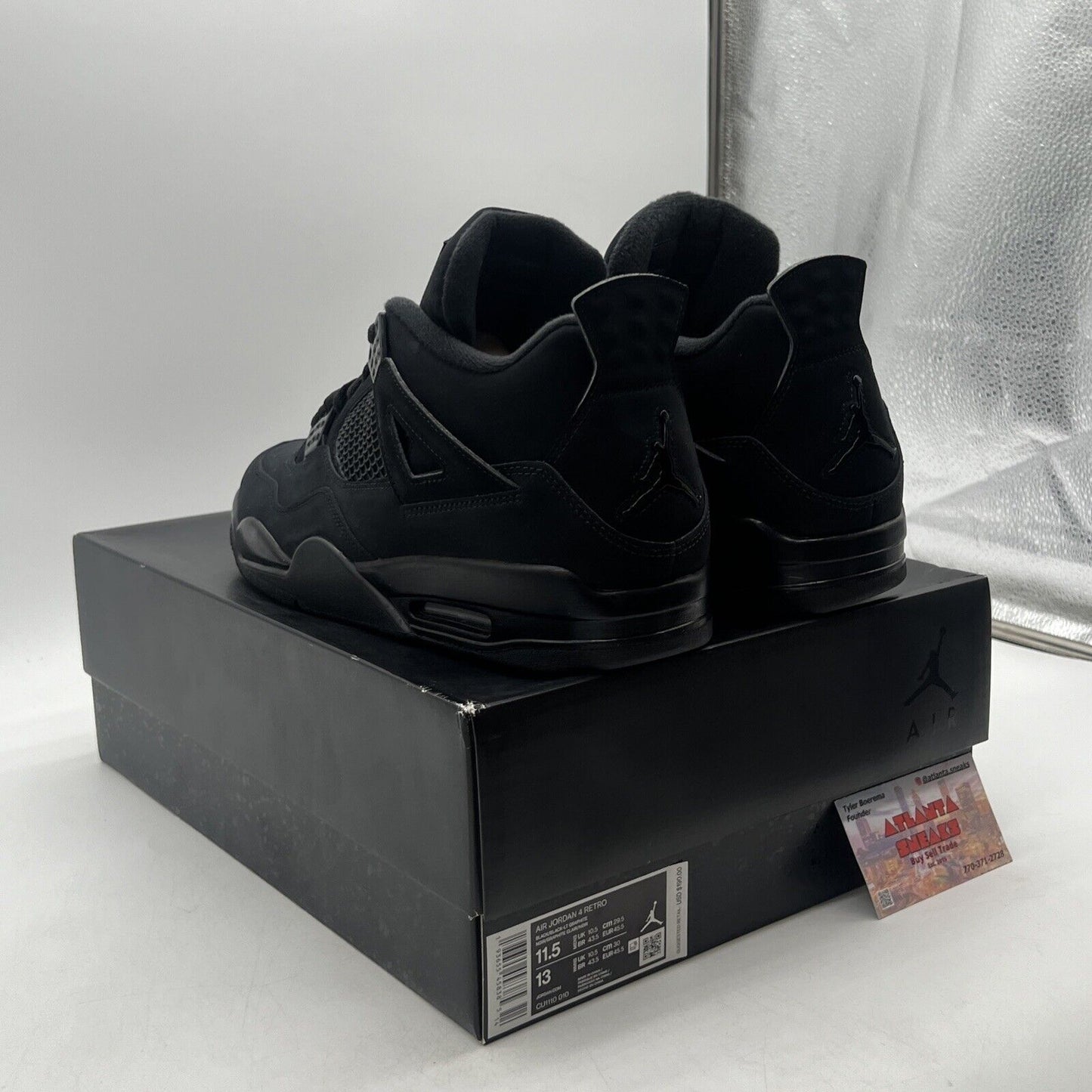 Size 11.5 - Jordan 4 Retro Mid Black Cat Suede (CU1110-010)