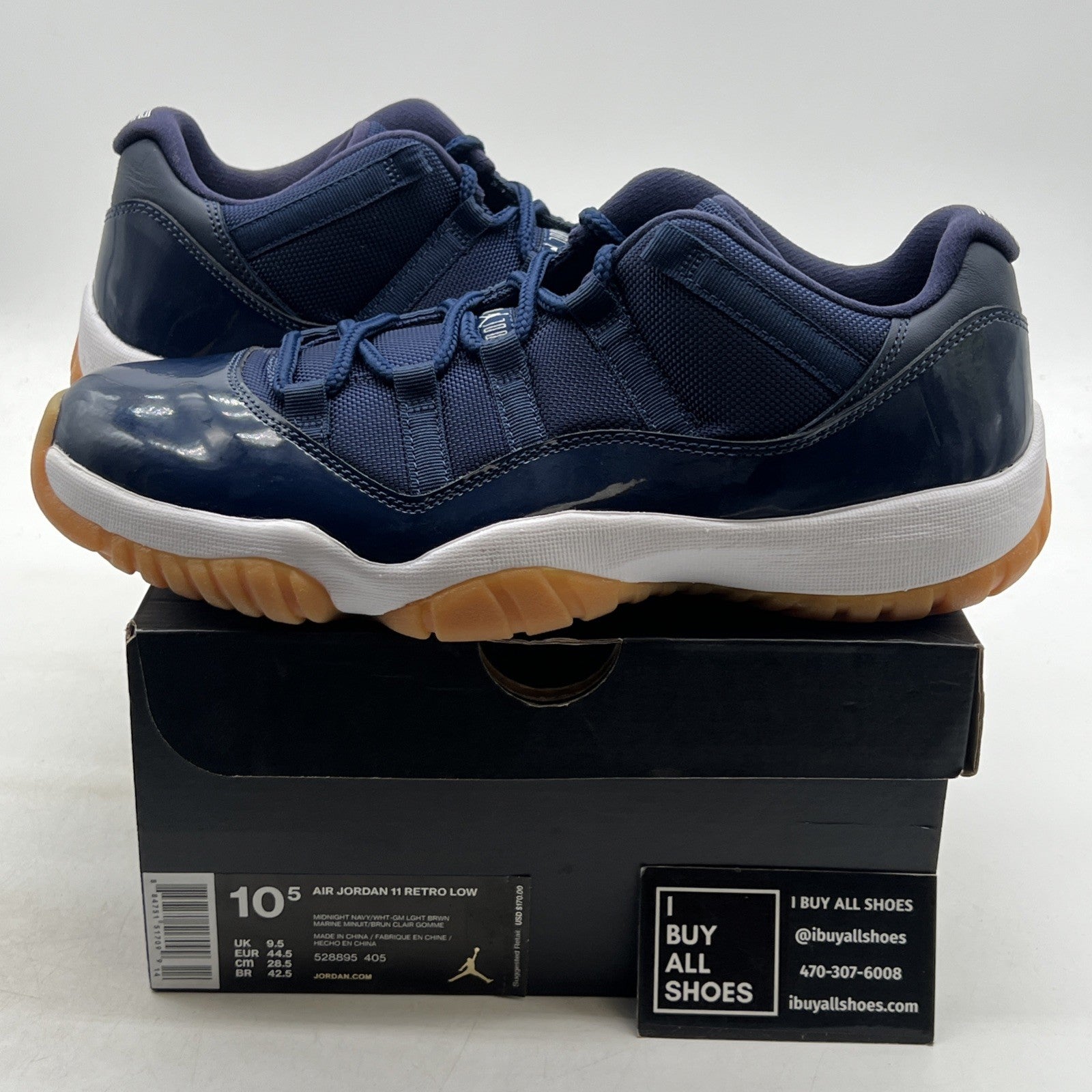 Size 10.5 - Air Jordan 11 Retro Low Navy Gum (528895-405)
