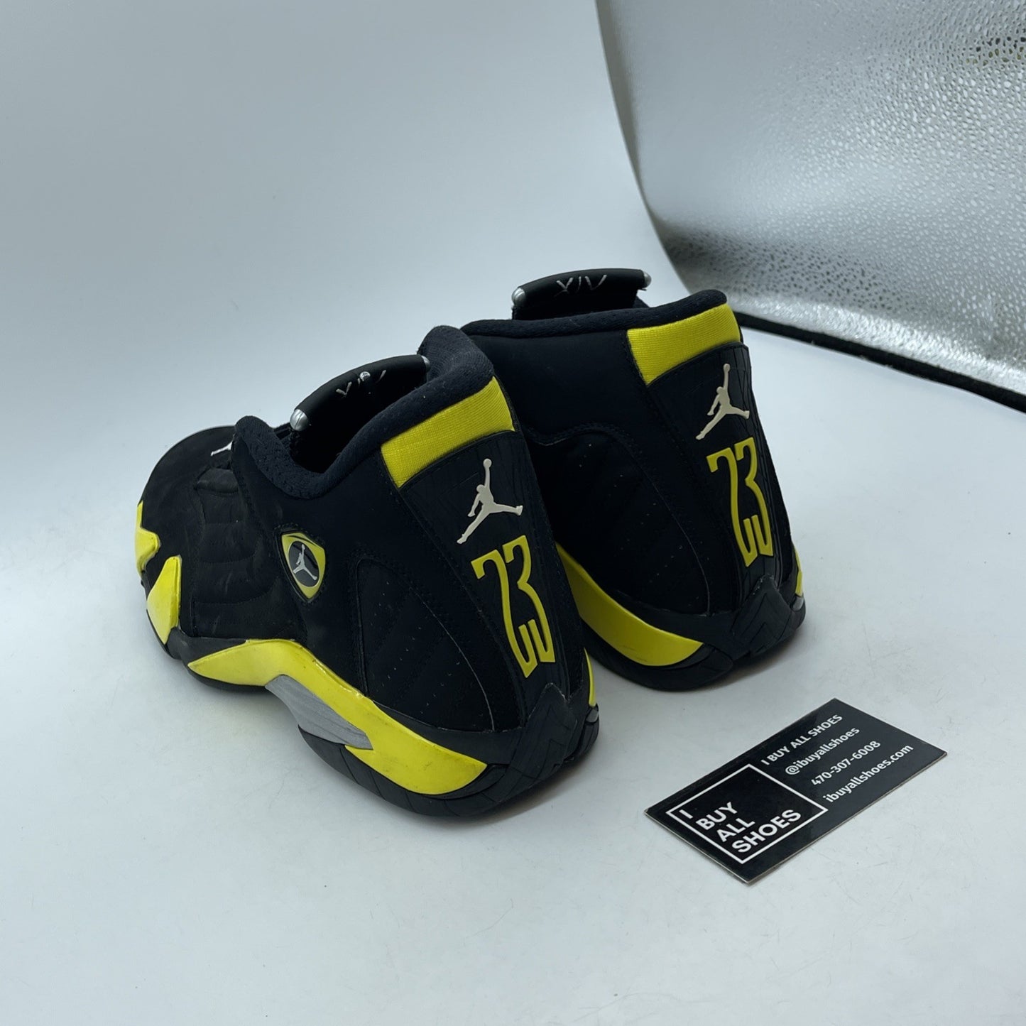 Size 9 - Air Jordan 14 Retro Thunder Black Yellow Suede (487471-070)