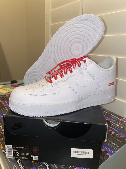 Size 12 - Nike Air Force 1 Low x Supreme Box Logo - White 2020