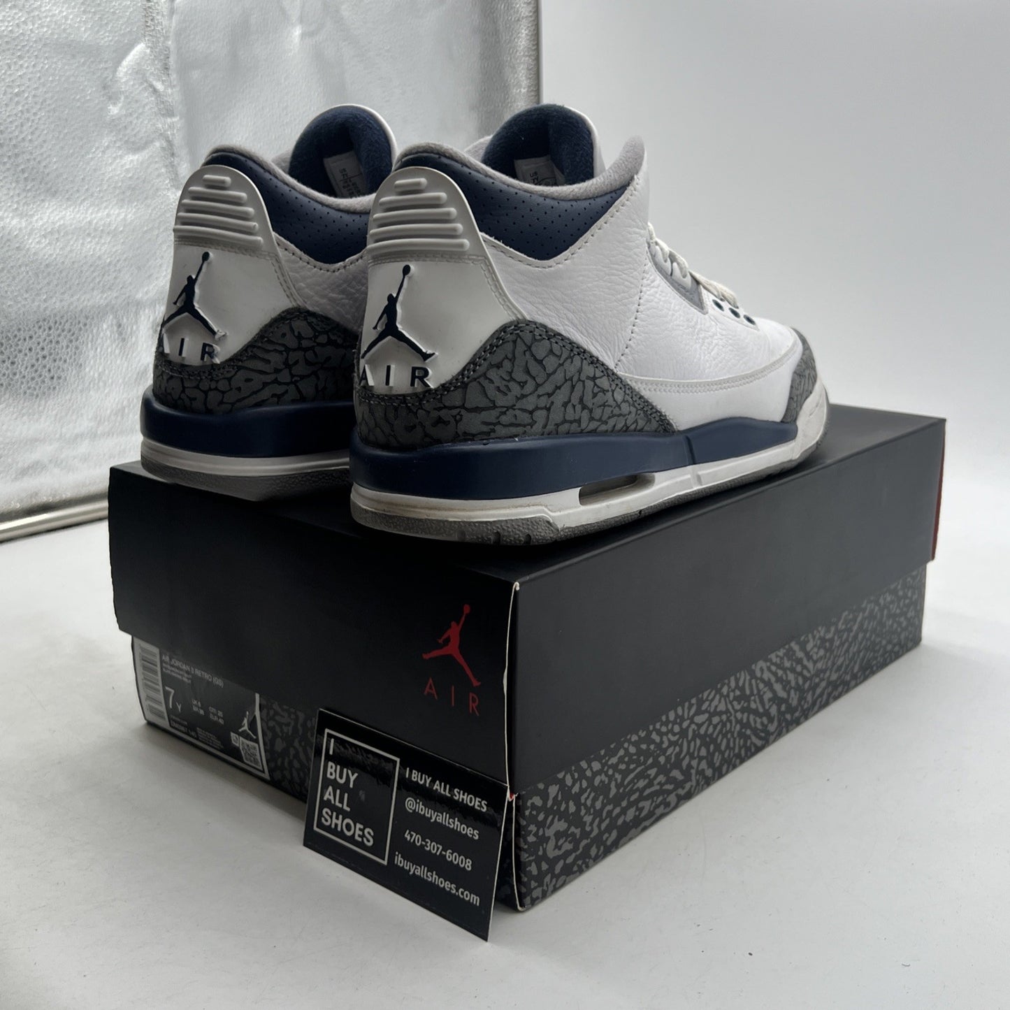 Size 7Y - Air Jordan 3 Retro Midnight Navy (DM0967-140)