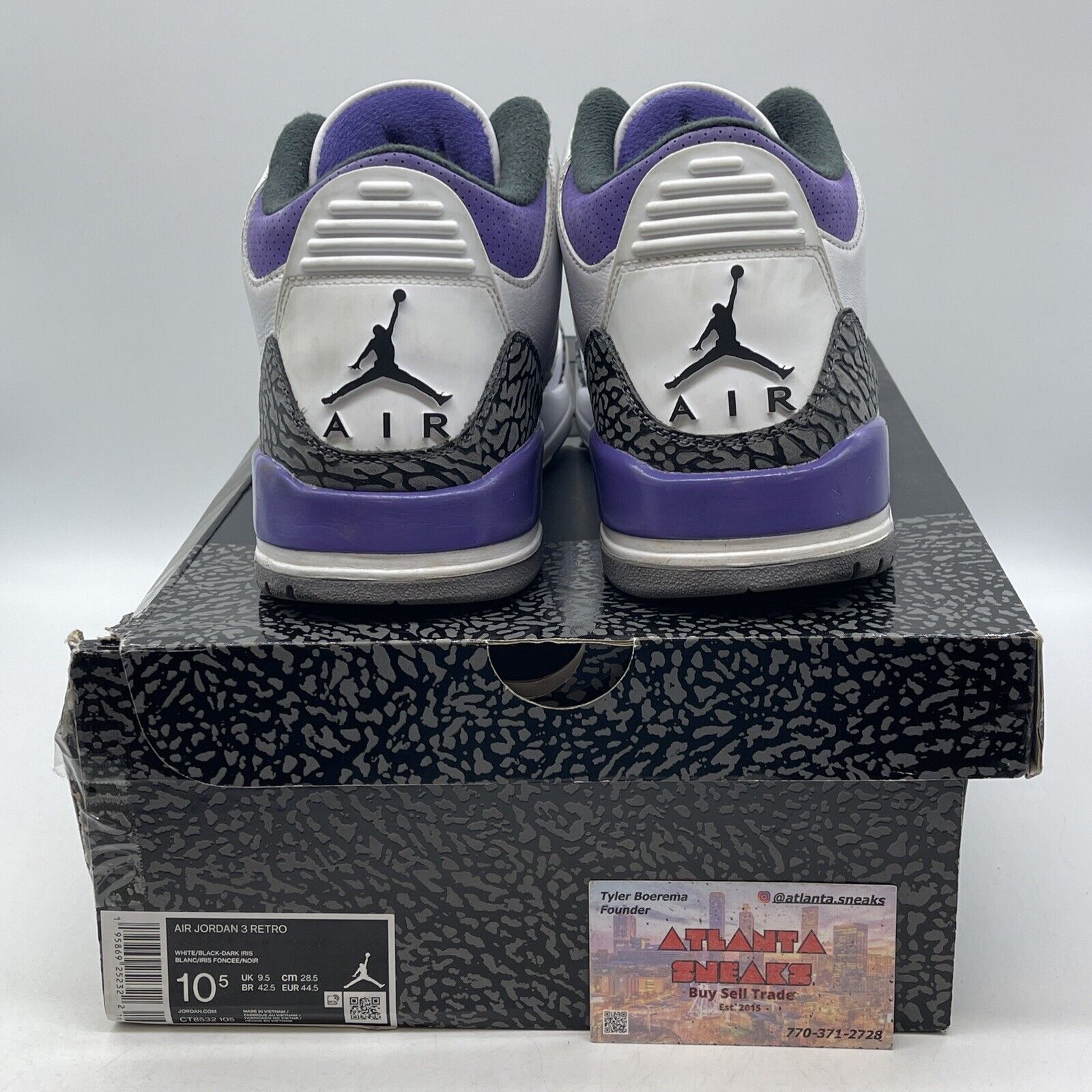 Size 10.5 - Jordan 3 Retro Mid Dark Iris White Leather Grey Suede (CT8532-105)