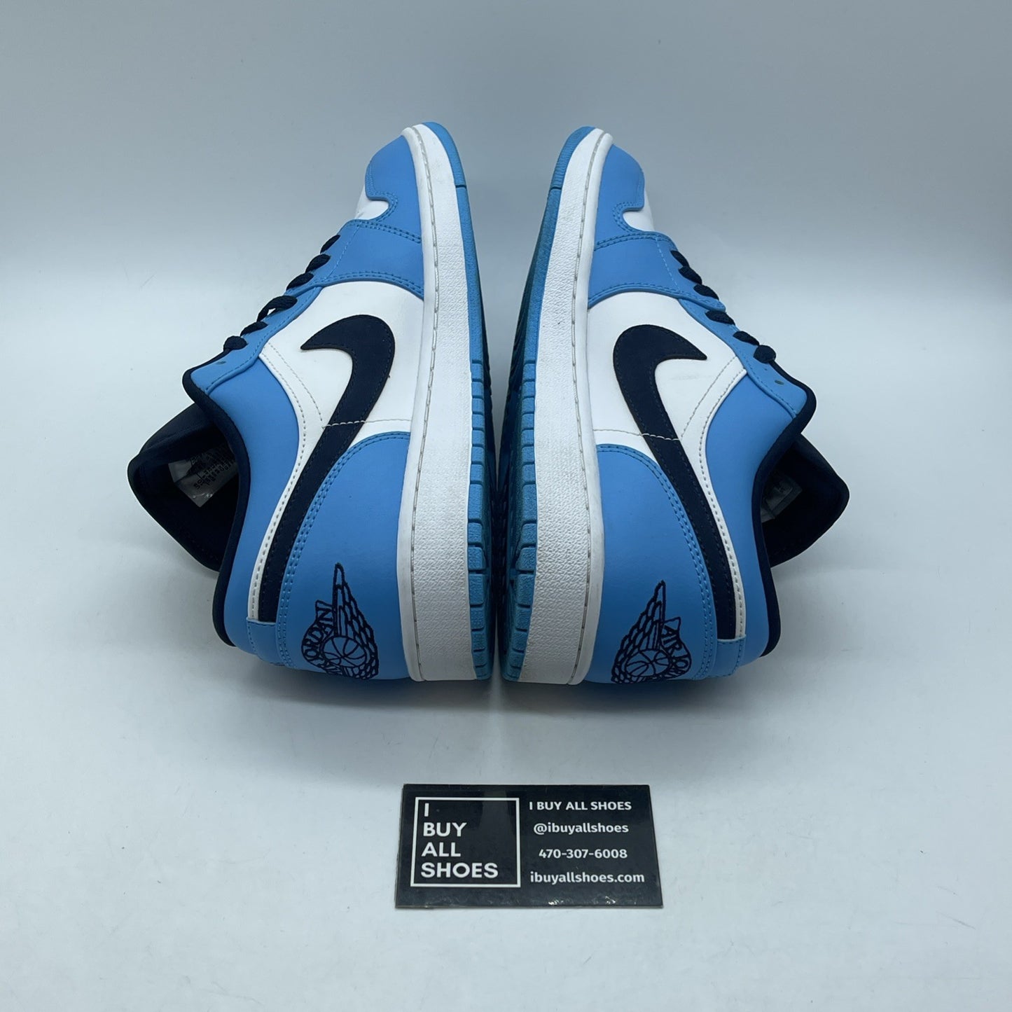 Size 10 - Air Jordan 1 Low UNC 2021 Black University Blue White (553558-144)