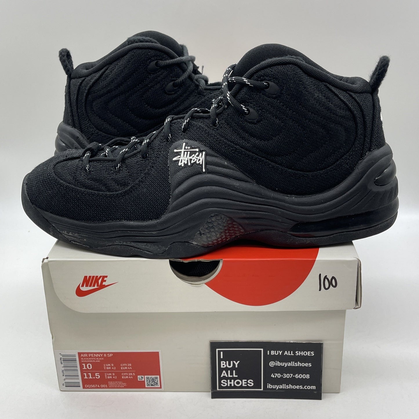 Size 10 - Nike Stussy x Air Penny 2 Black (DQ5674-001)