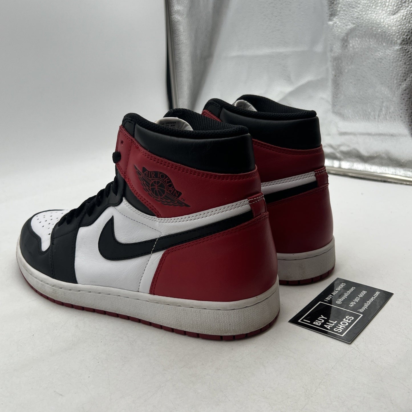 Size 12 - Air Jordan 1 Retro High OG Black Toe 2016 (555088-125)