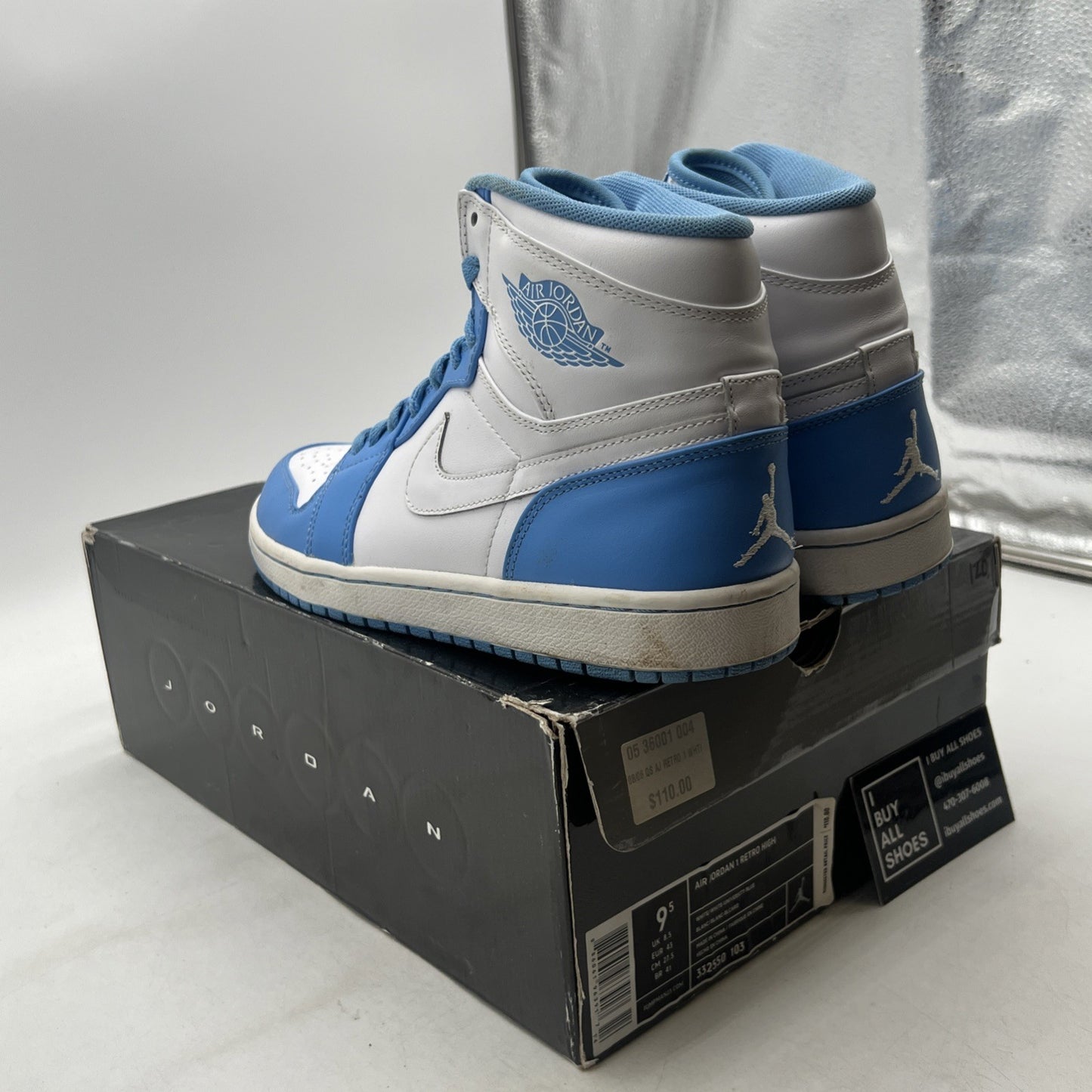 Size 9.5 - Air Jordan 1 Retro High North Carolina (332550-103)