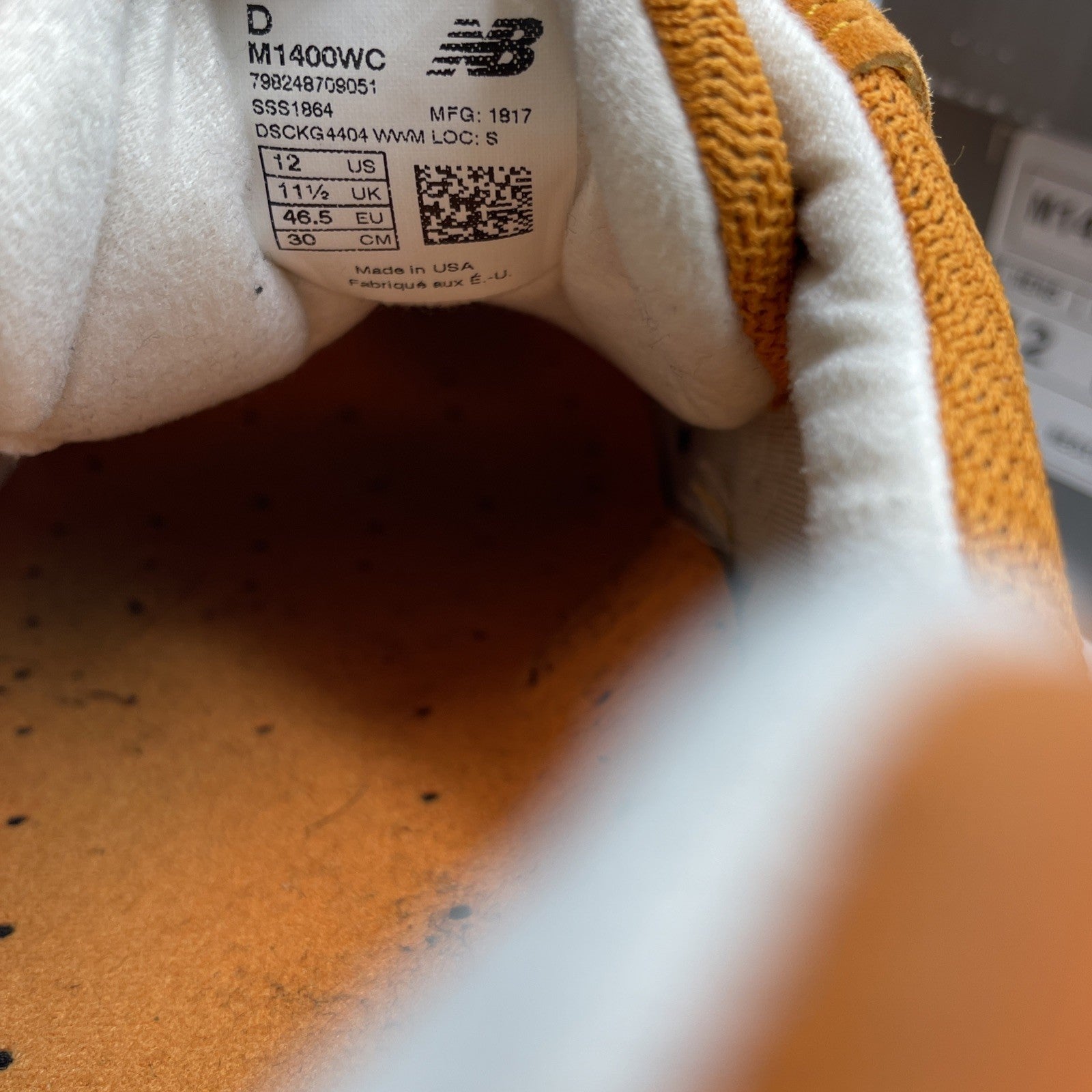 Size 12 - New Balance 1400 Suede Sneakers Orange Grey Leather (M1400WC)