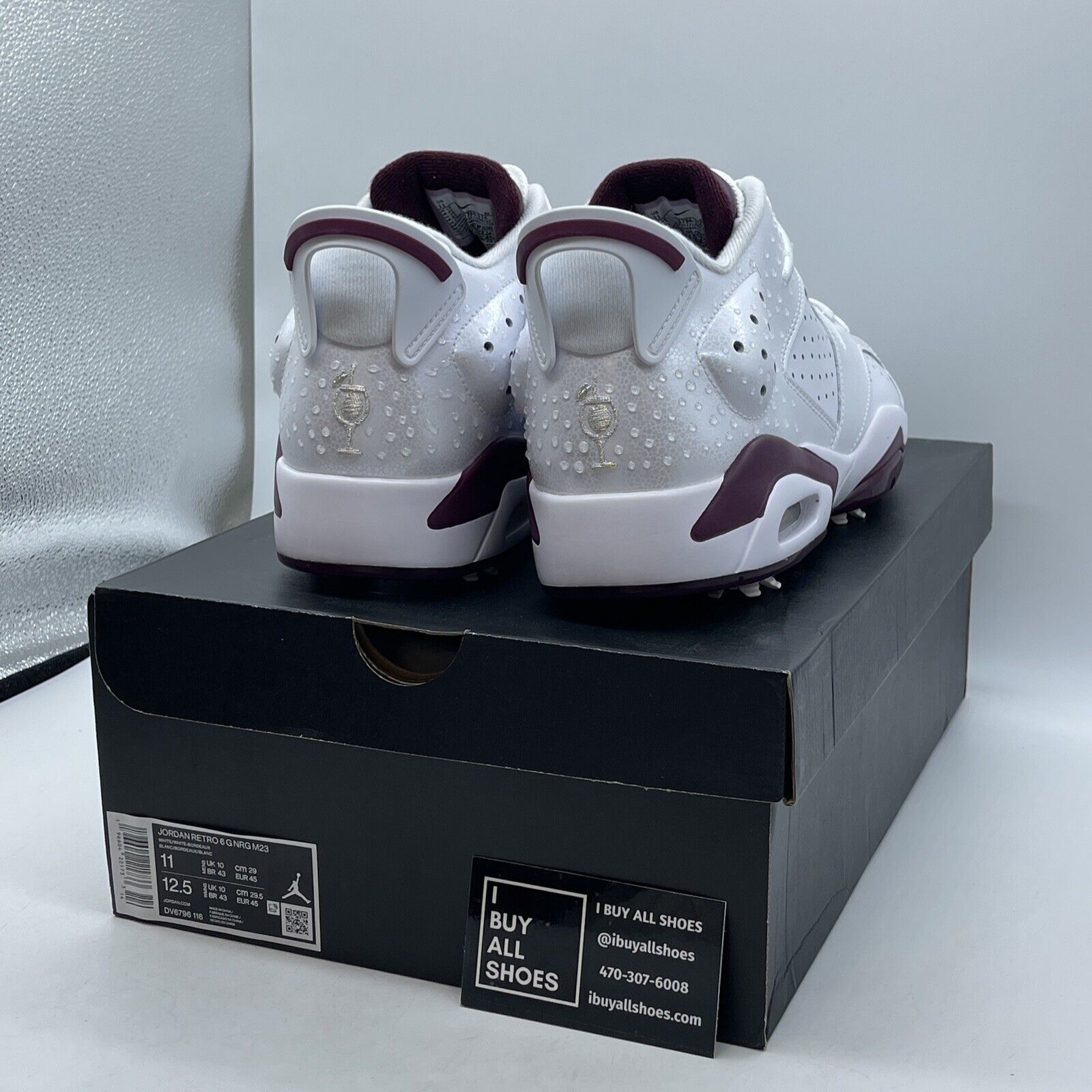 Size 11 - Air Jordan 6 Retro Golf NRG Low Bordeaux White Leather (DV6796-116)