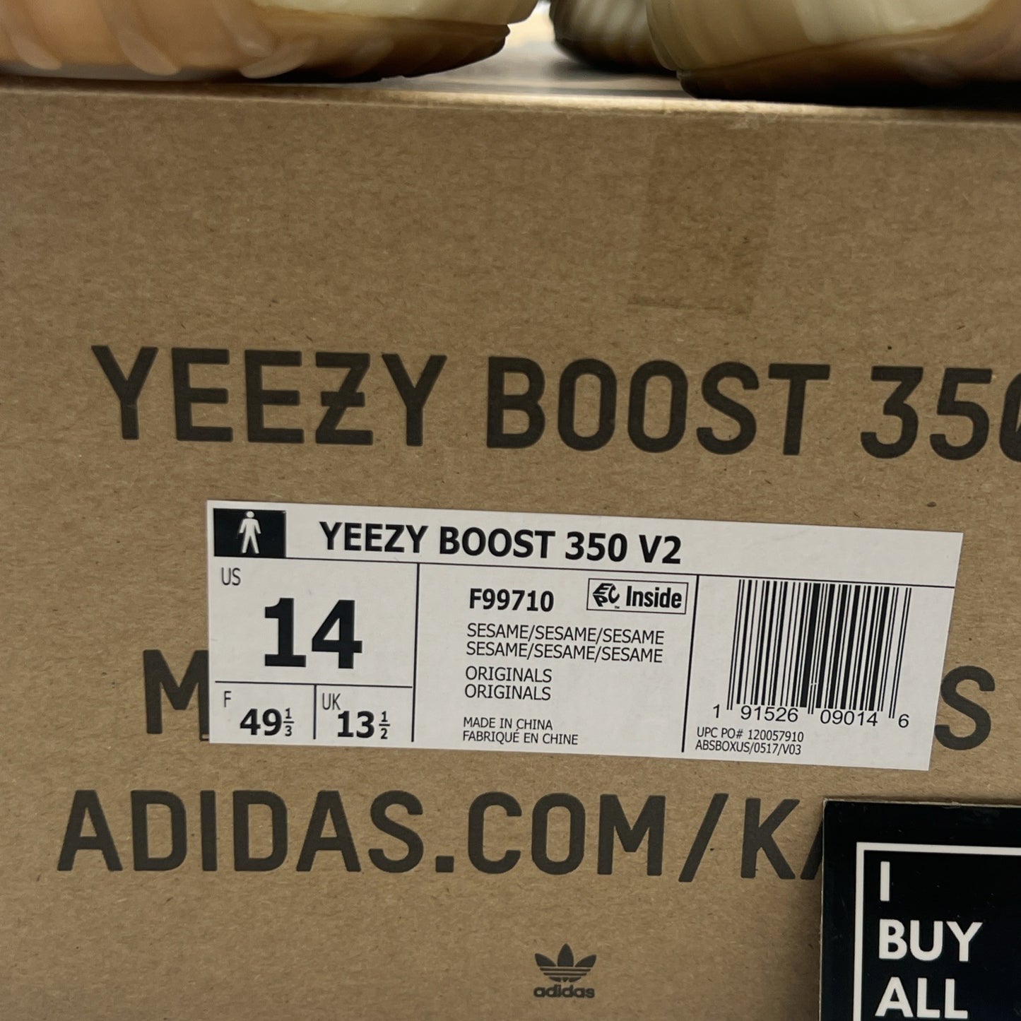 Size 14 - adidas Yeezy Boost 350 V2 Low Sesame (F99710)