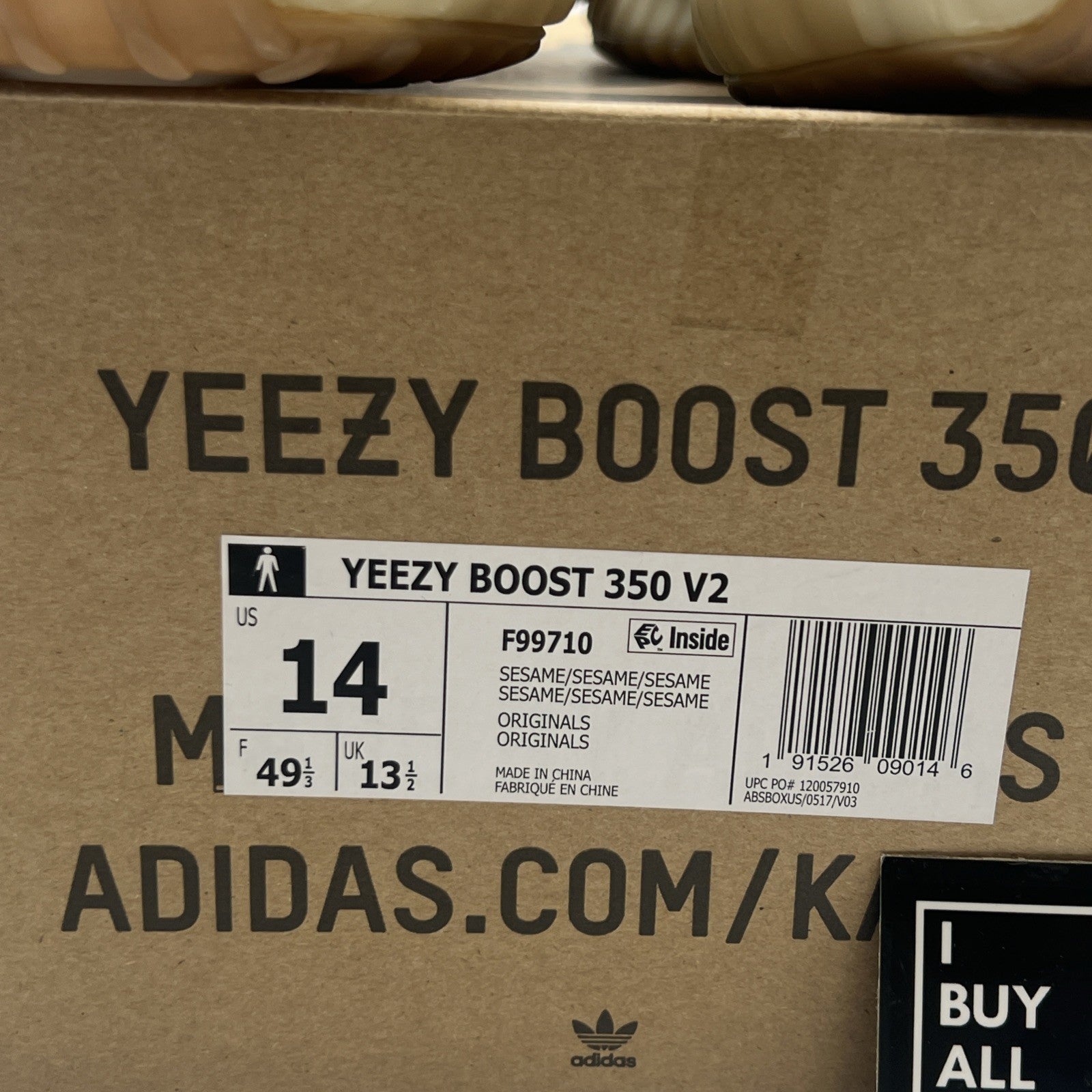 Size 14 - adidas Yeezy Boost 350 V2 Low Sesame (F99710)