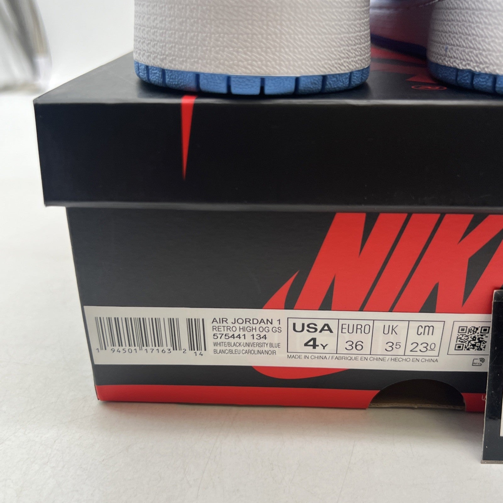 Size 4 - Air Jordan 1 Retro OG High University Blue (575441-134)